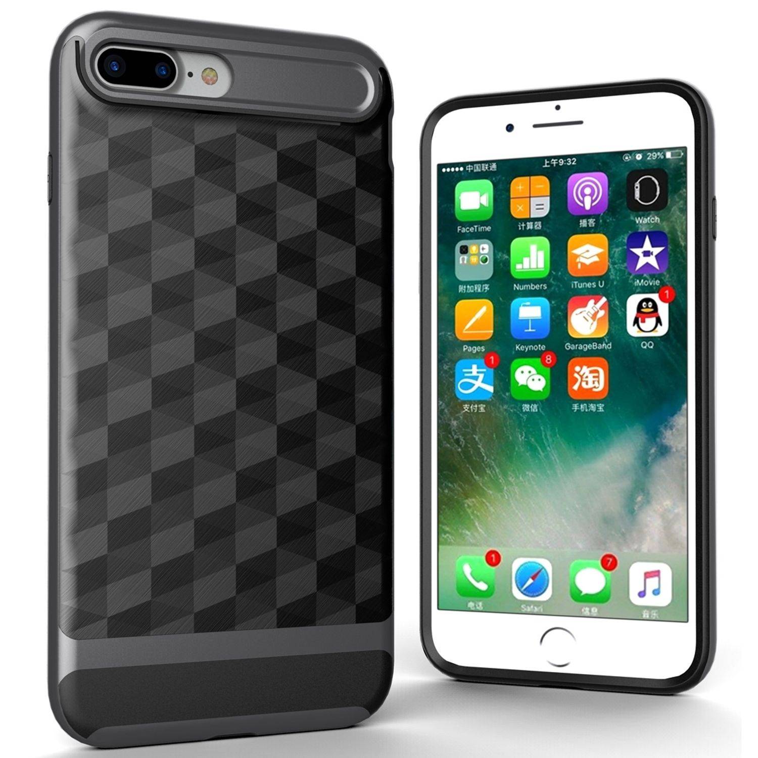 Apple iPhone 7 Plus / 8 Plus Handyhülle Backcover Grau