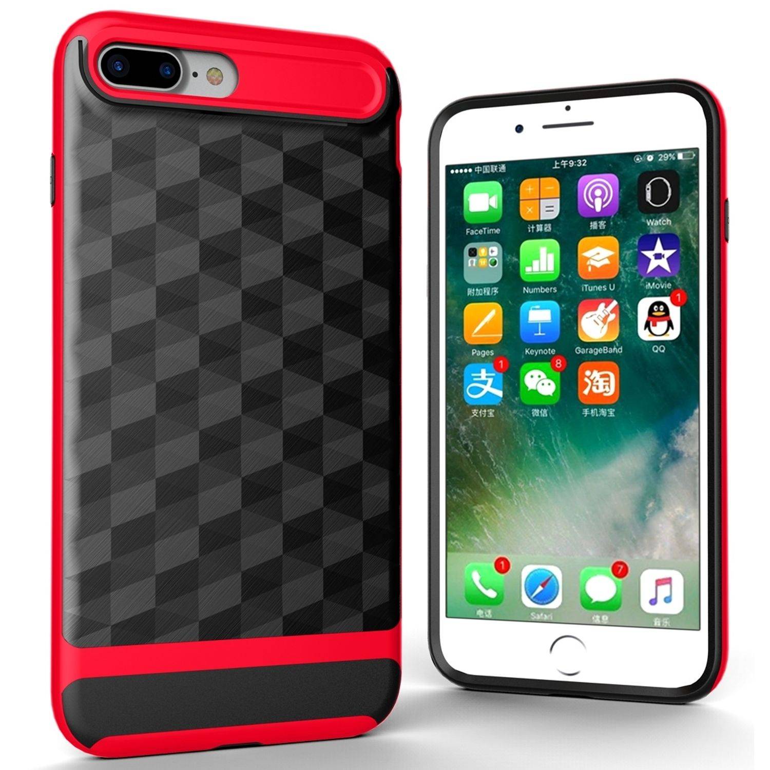 Apple iPhone 7 Plus / 8 Plus Handyhülle Backcover Rot