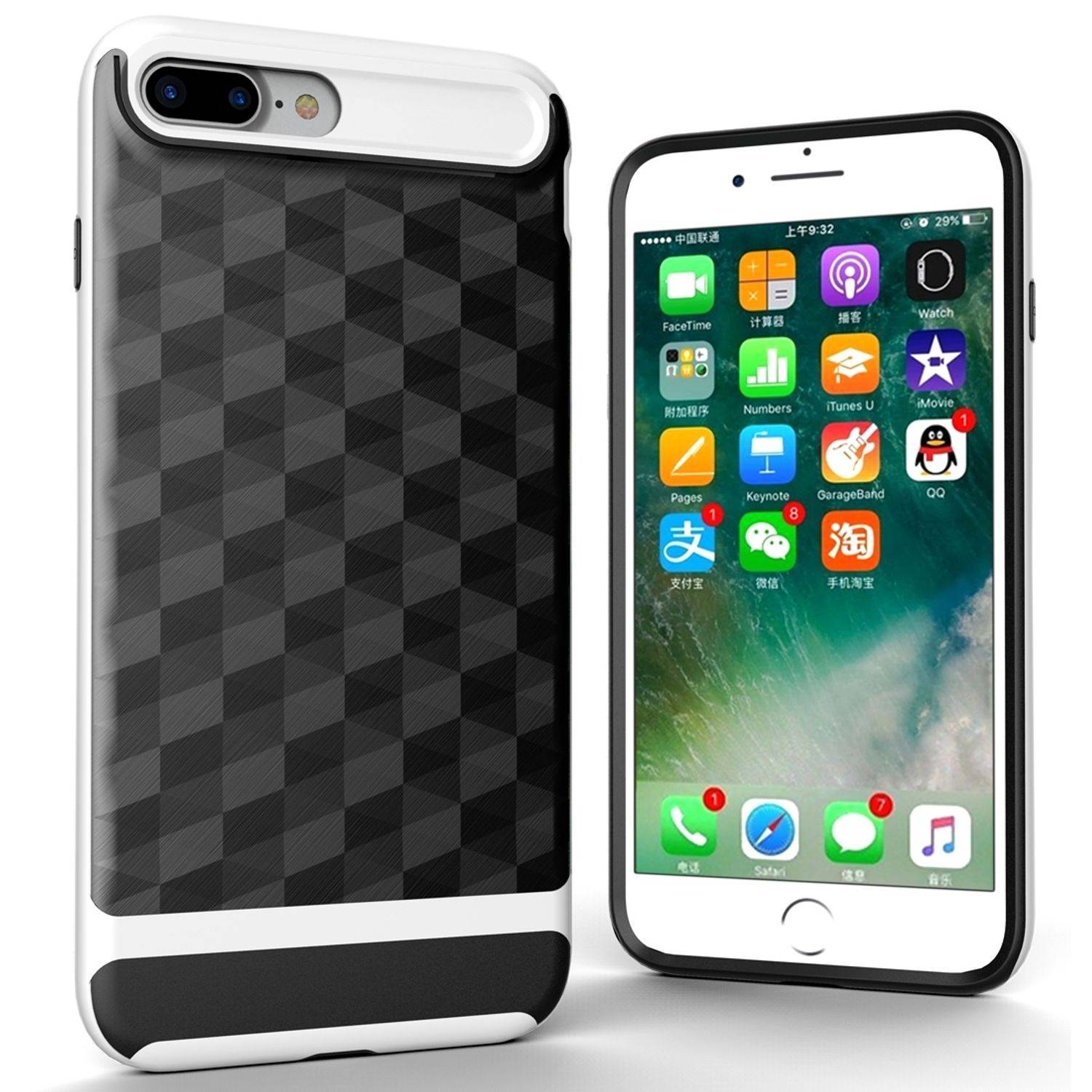 Apple iPhone 8 Plus Handyhülle Backcover Weiß