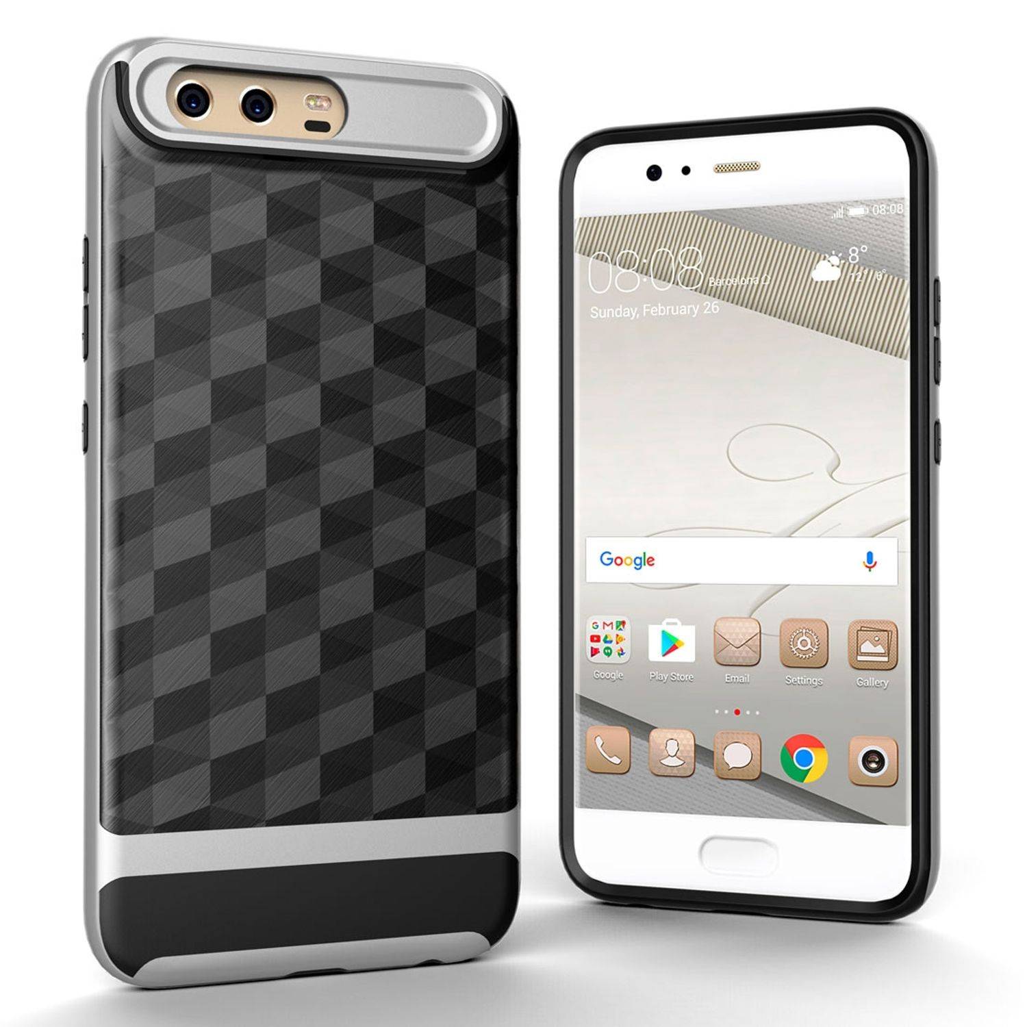 Huawei P10 Handyhülle Backcover Silber