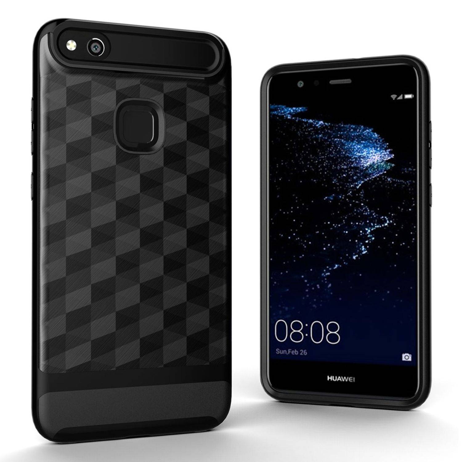 Huawei P10 Lite Handyhülle Backcover Schwarz