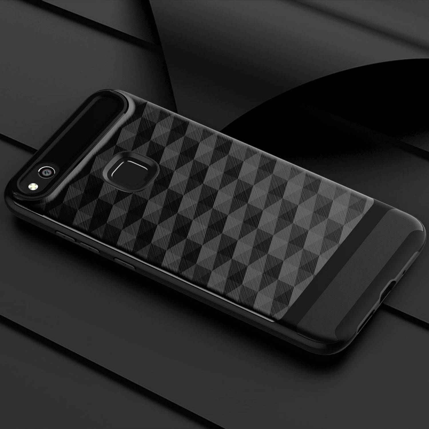 Huawei P10 Lite Handyhülle Backcover Schwarz