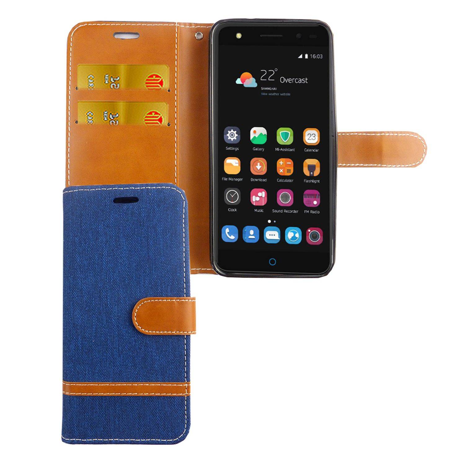 ZTE Blade V7 Lite Handyhülle Bookcover Blau