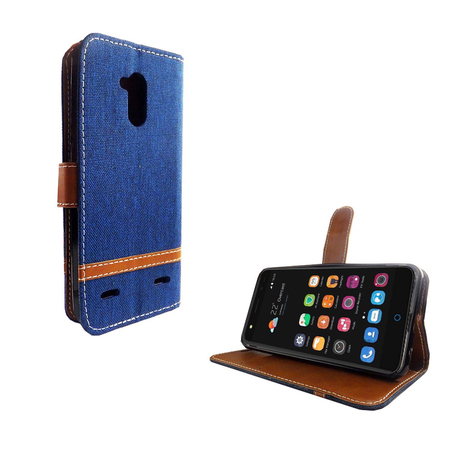 ZTE Blade V7 Lite Handyhülle Bookcover Blau