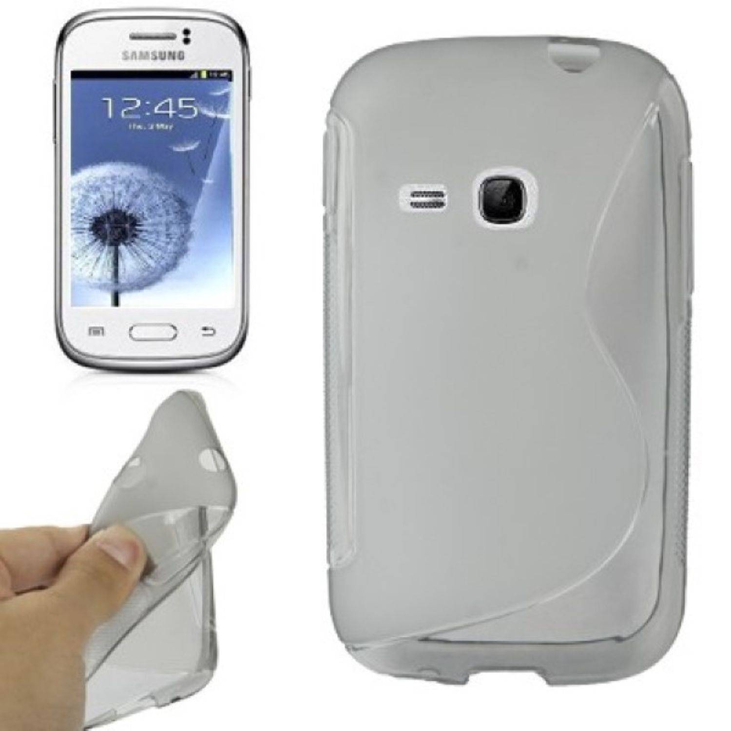 Samsung Galaxy Young S6310 / S6312 Handyhülle Backcover Grau