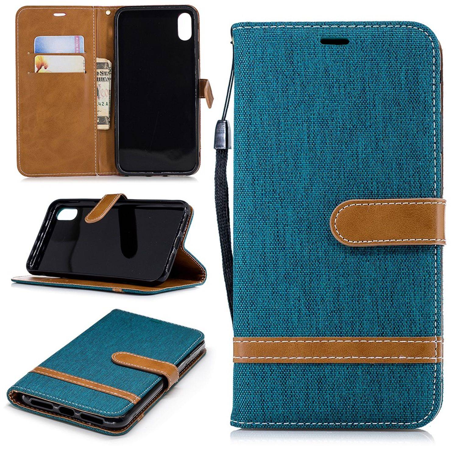 Apple iPhone XS Max Handyhülle Bookcover Grün