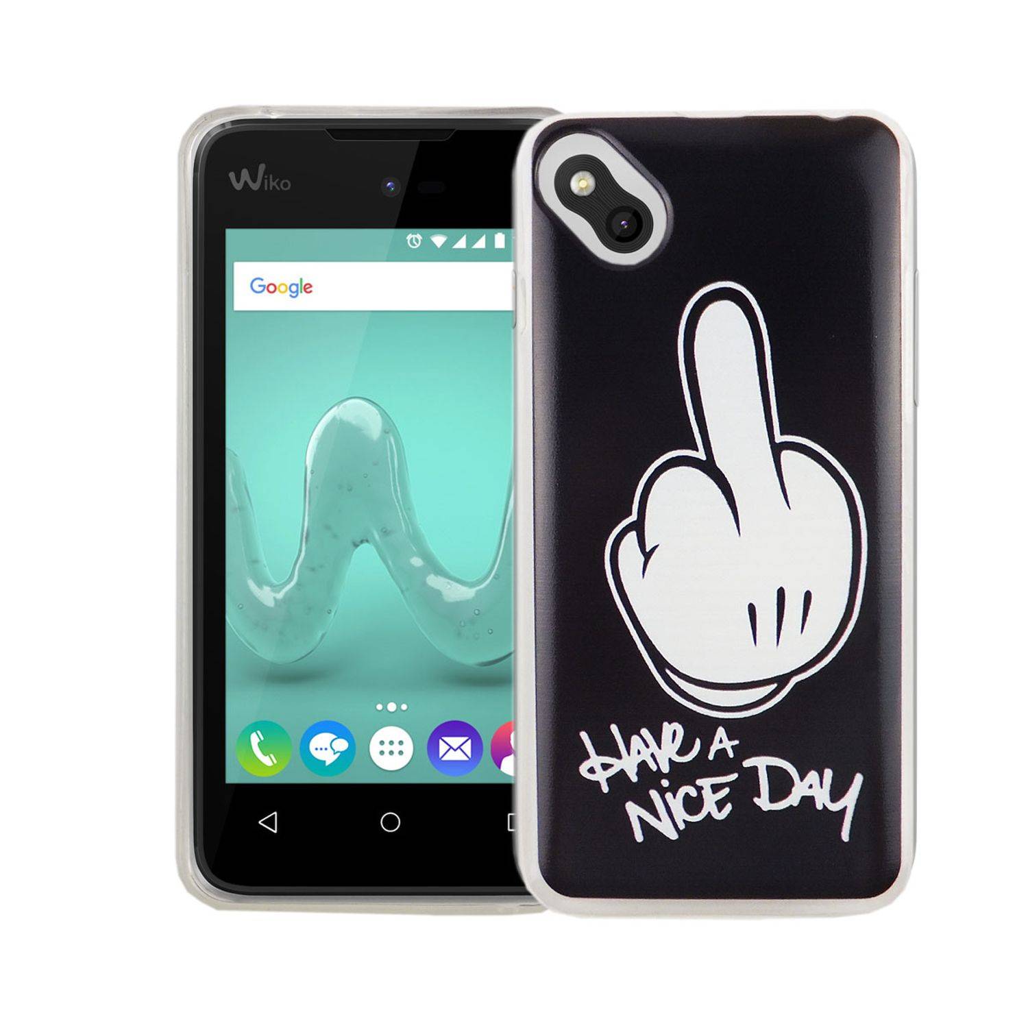 Wiko Sunny Handyhülle Bumper Backcover Schwarz
