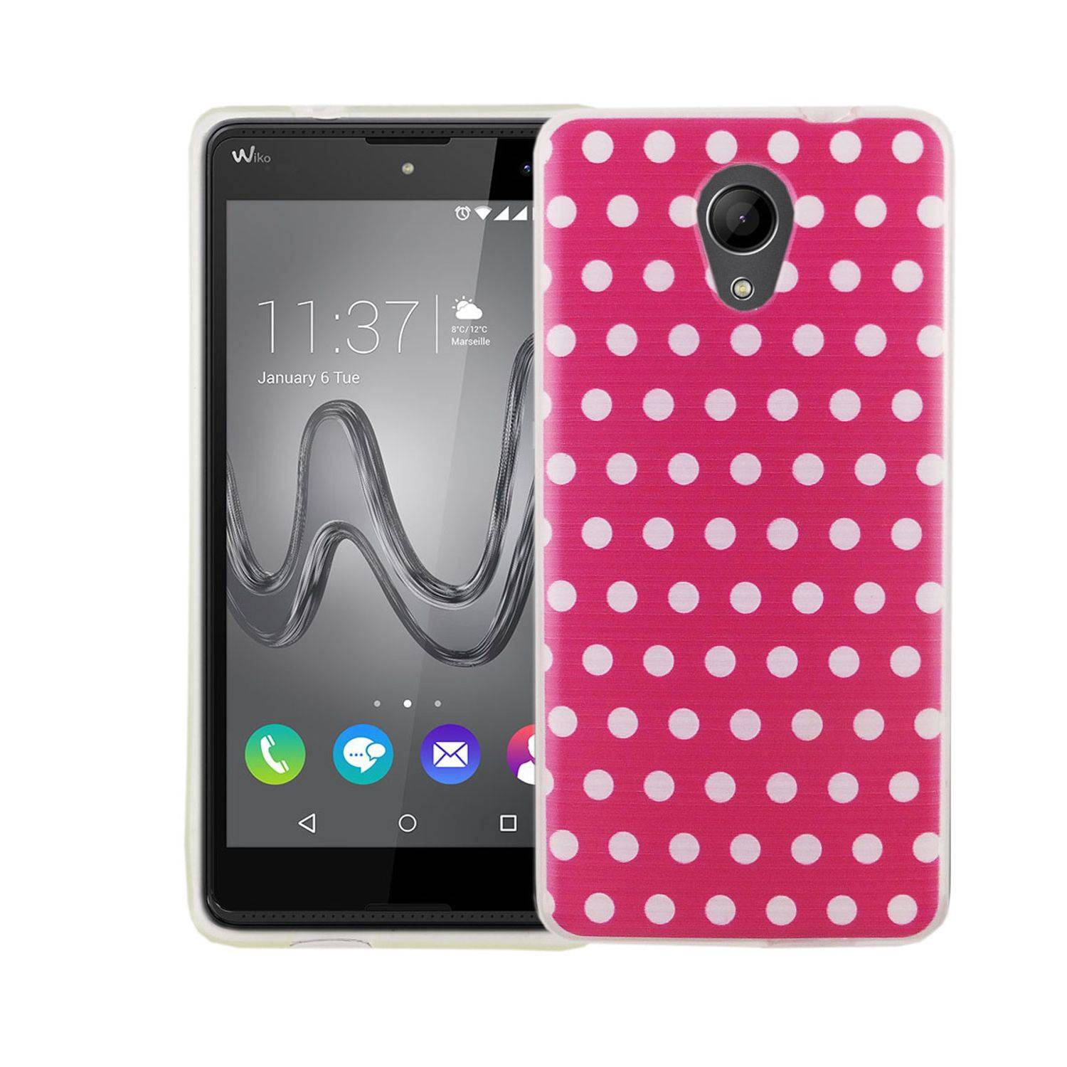 Wiko Robby Handyhülle Bumper Backcover Rosa