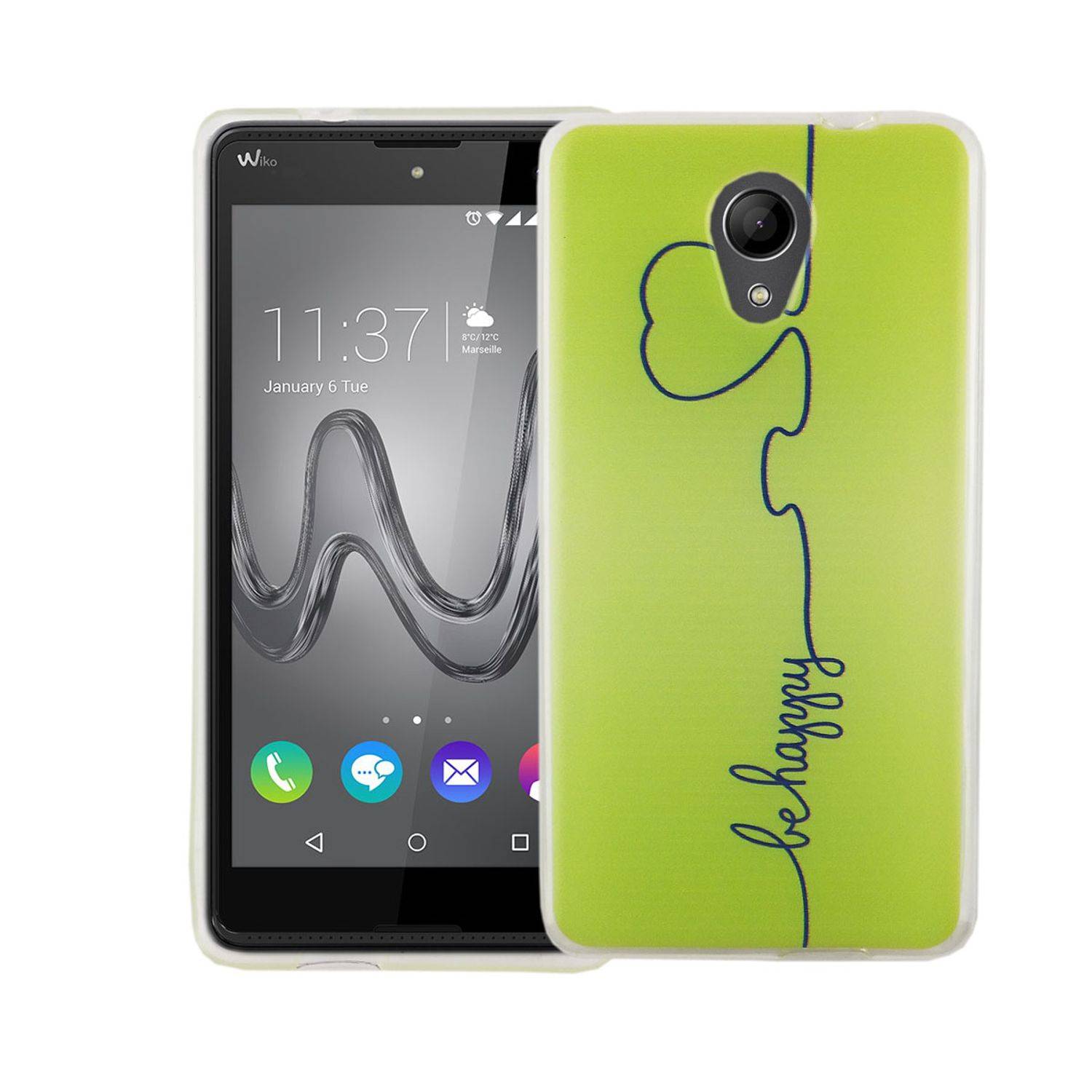 Wiko Robby Handyhülle Bumper Backcover Grün