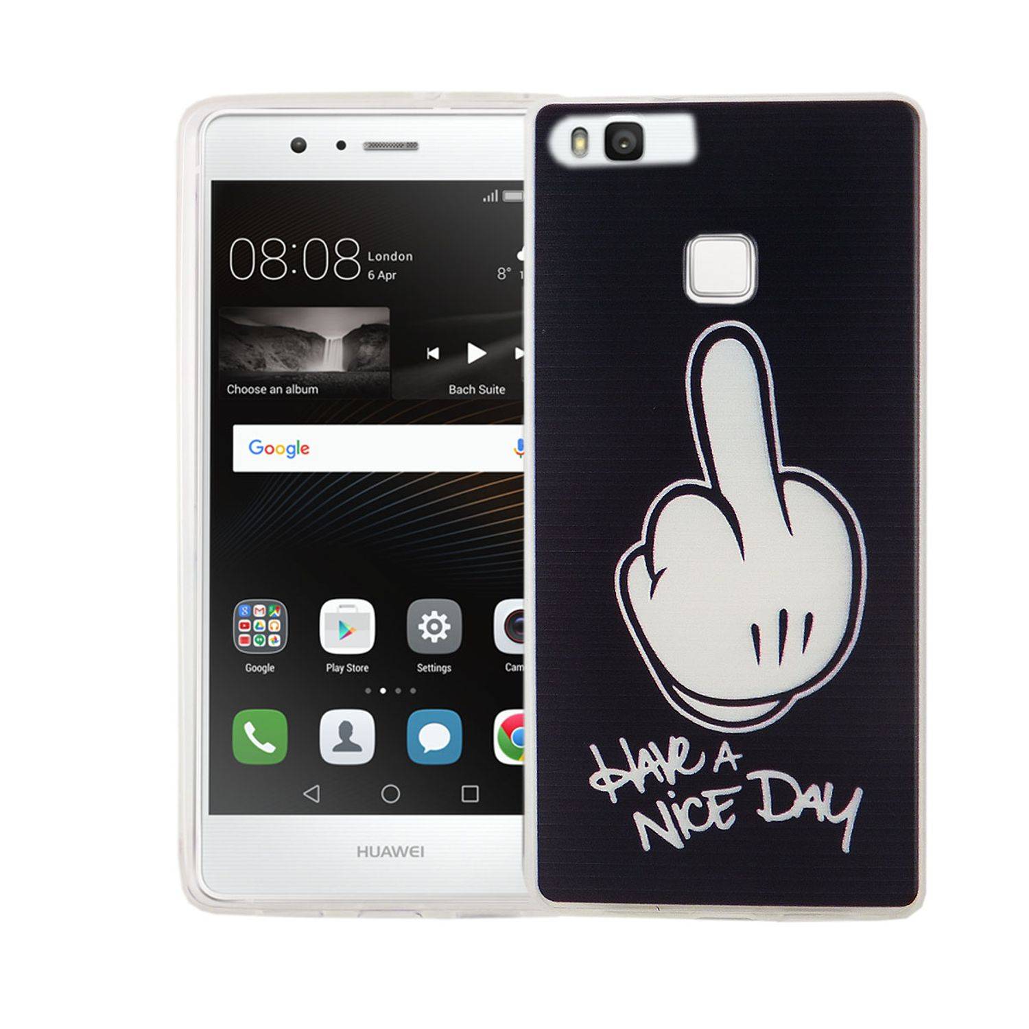 Huawei P9 Handyhülle Bumper Backcover Schwarz