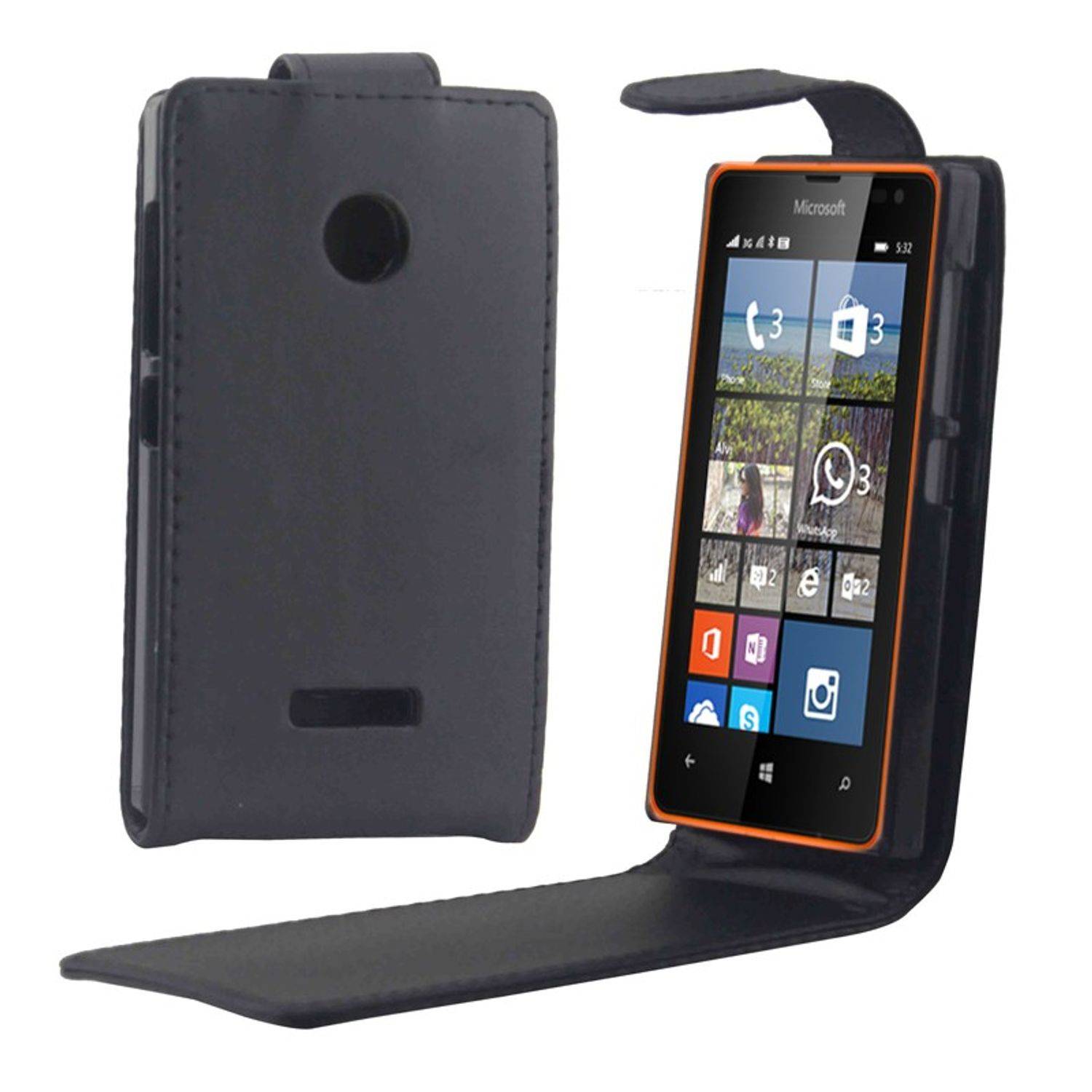 Microsoft Lumia 532 Handyhülle Backcover Schwarz