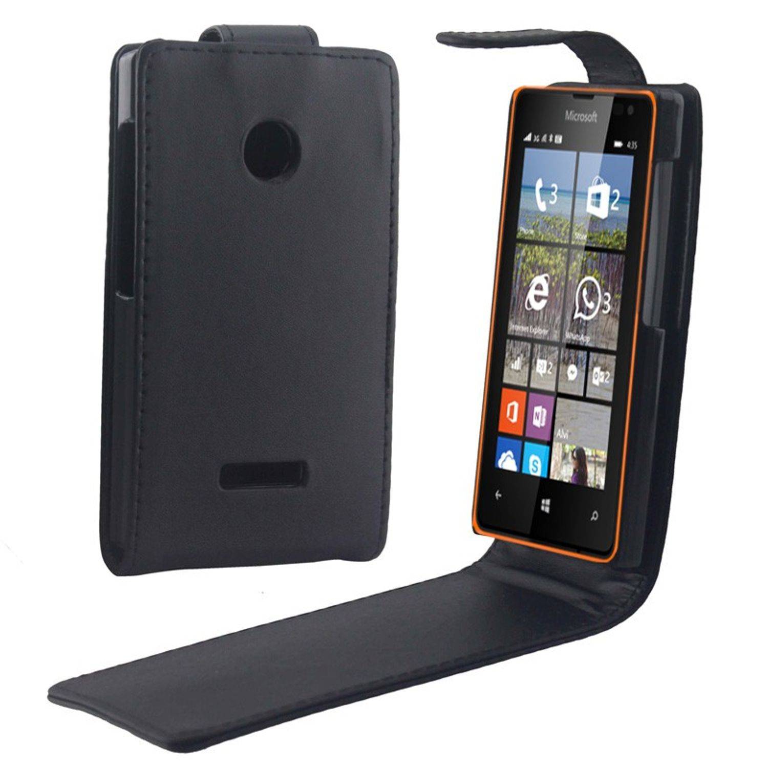 Microsoft Lumia 435 Handyhülle Backcover Schwarz