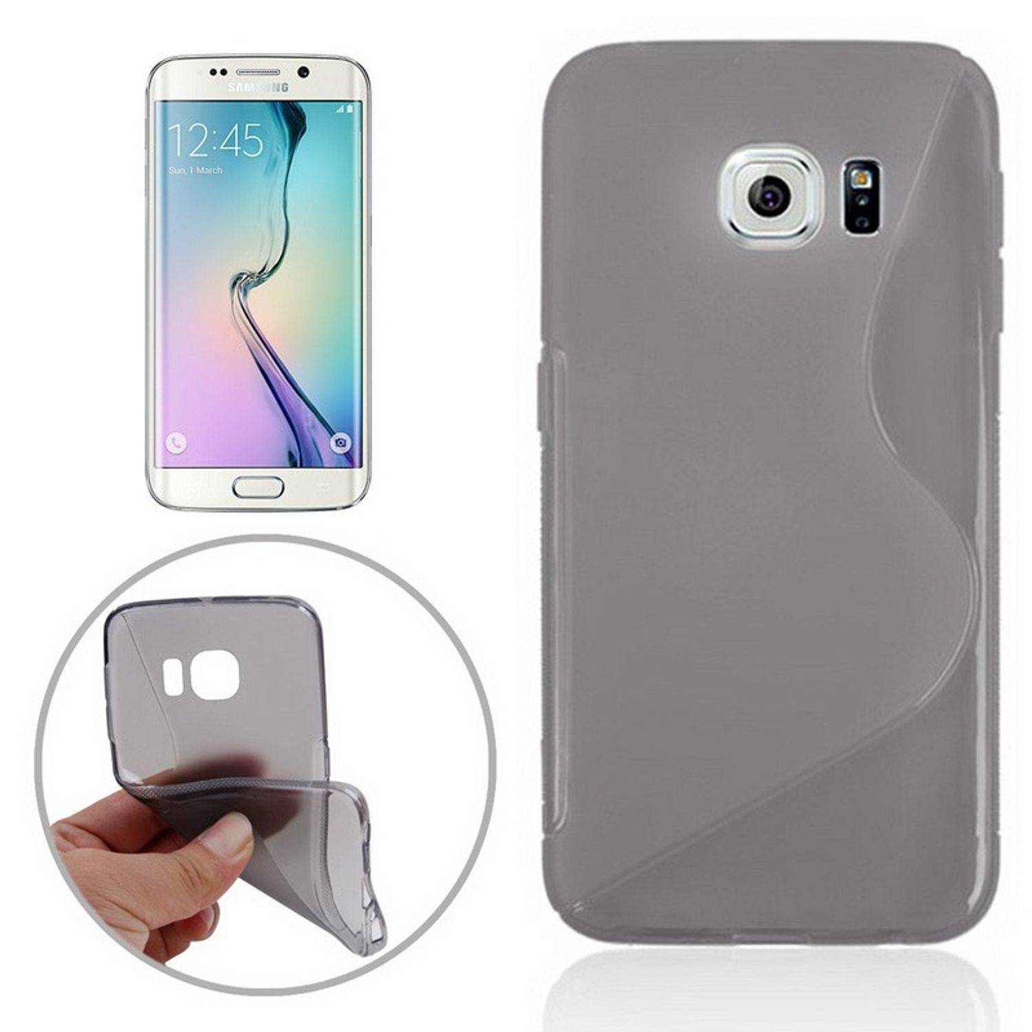 Samsung Galaxy S6 Edge Handyhülle Backcover Grau