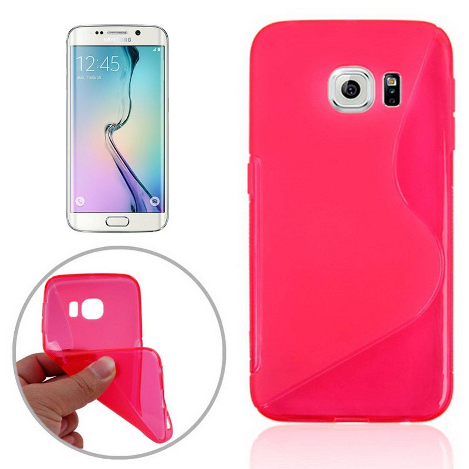 Samsung Galaxy S6 Edge Handyhülle Backcover Rosa