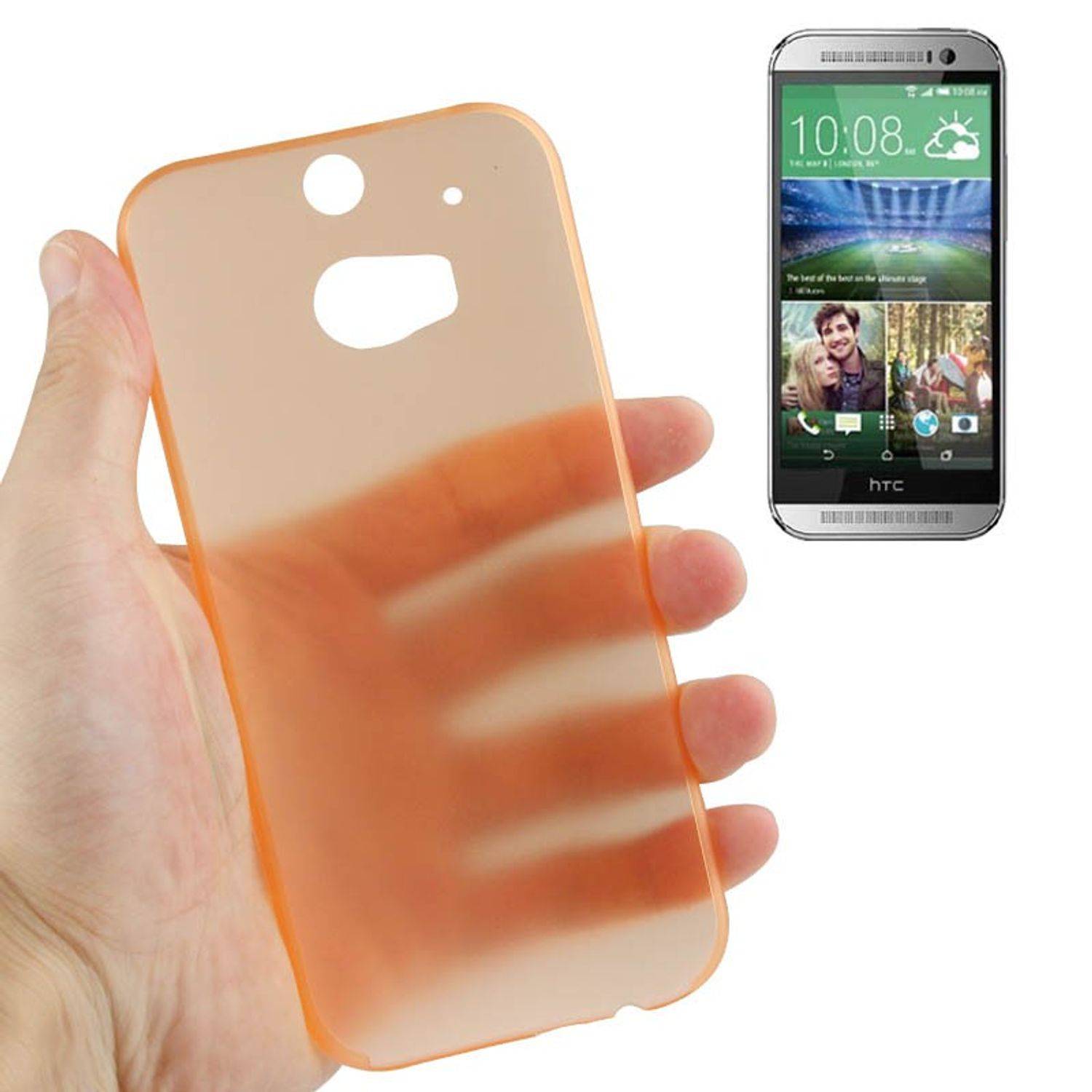 HTC One M8 Handyhülle Backcover Orange