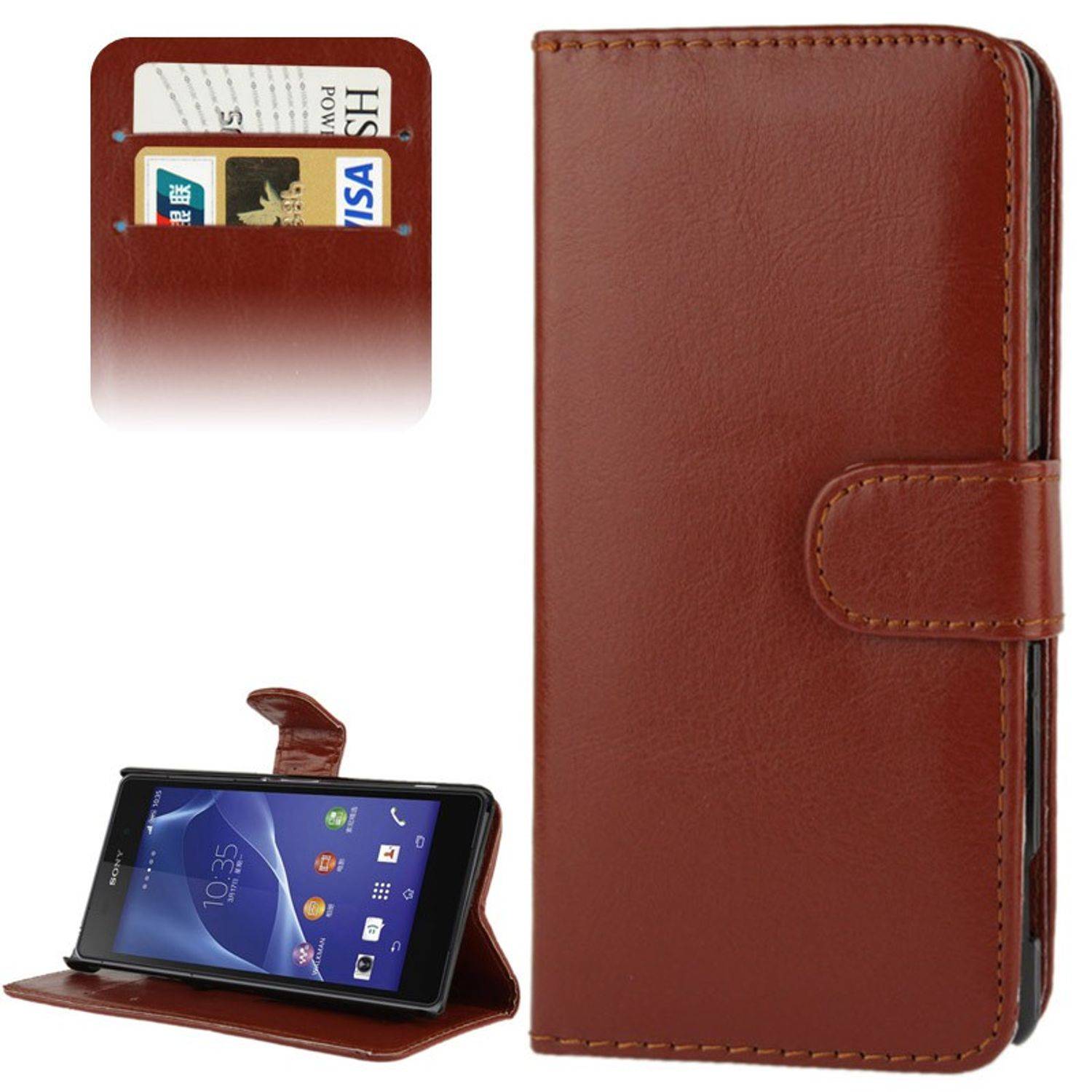 Sony Xperia Z2 Handyhülle Backcover Braun