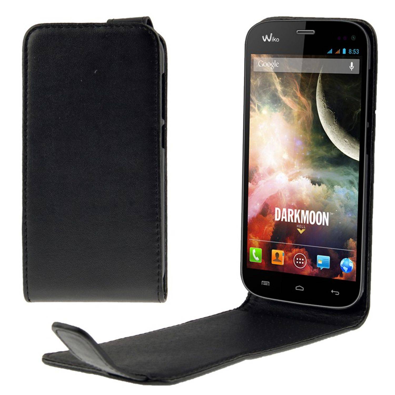 Wiko Darkmoon Handyhülle Backcover Schwarz
