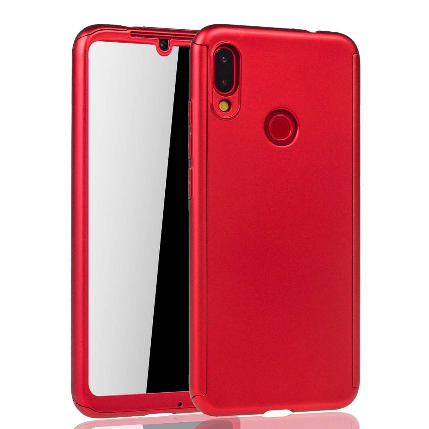 Xiaomi Redmi Note 7 / Redmi Note 7 Pro Handyhülle 360 Grad Schutz Full Cover Rot