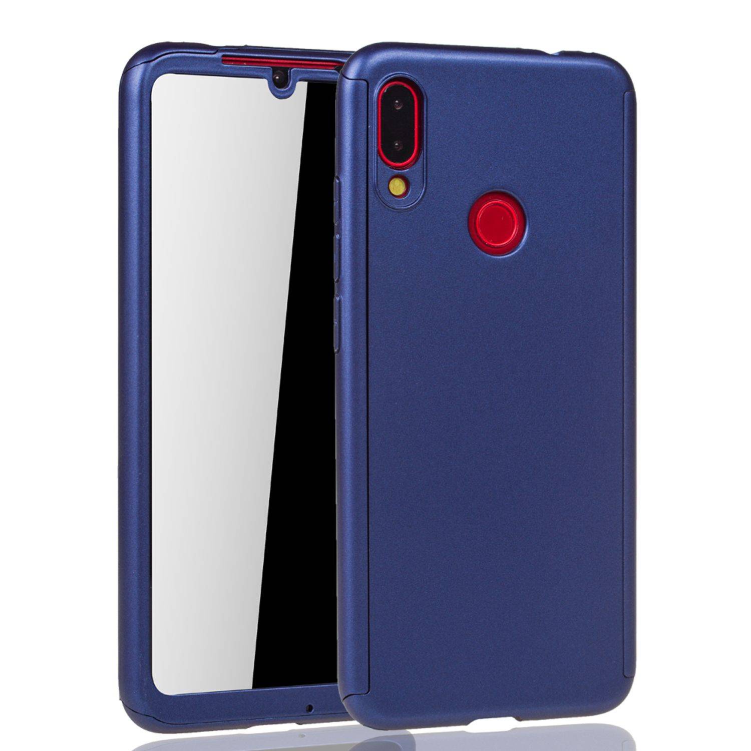 Xiaomi Redmi Note 7 / Redmi Note 7 Pro Handyhülle 360 Grad Schutz Full Cover Blau