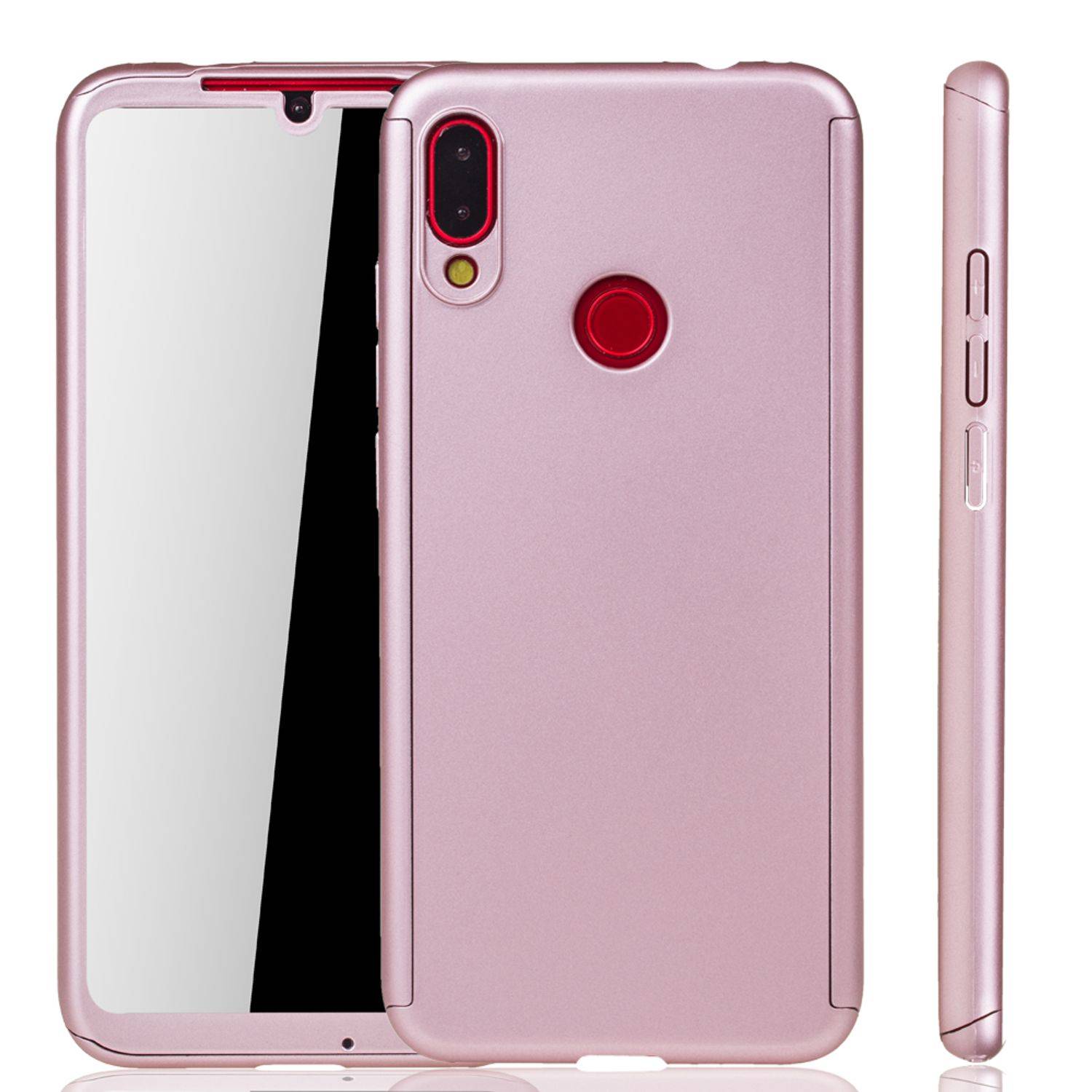 Xiaomi Redmi Note 7 / Redmi Note 7 Pro Handyhülle 360 Grad Schutz Full Cover Rosa