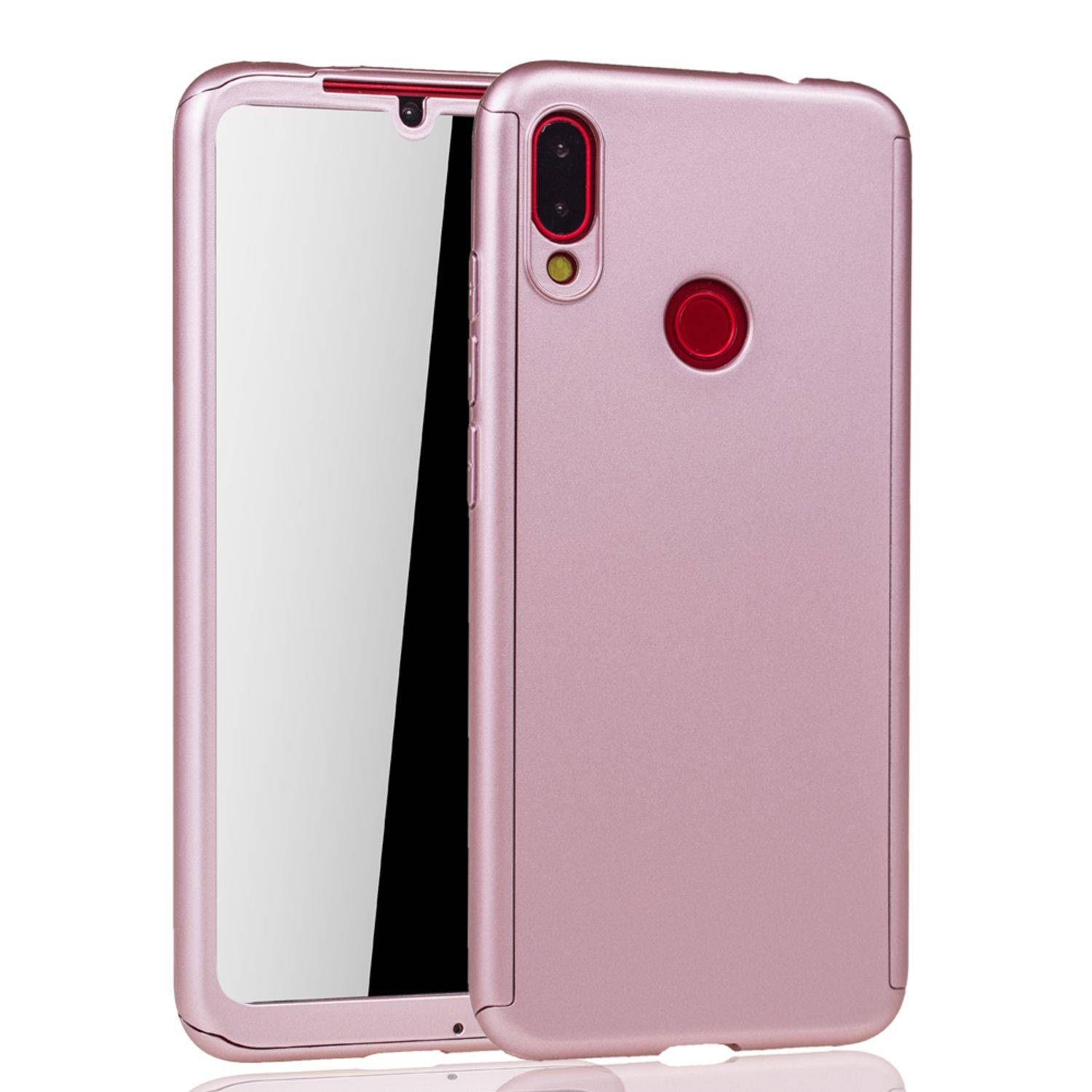 Xiaomi Redmi Note 7 / Redmi Note 7 Pro Handyhülle 360 Grad Schutz Full Cover Rosa