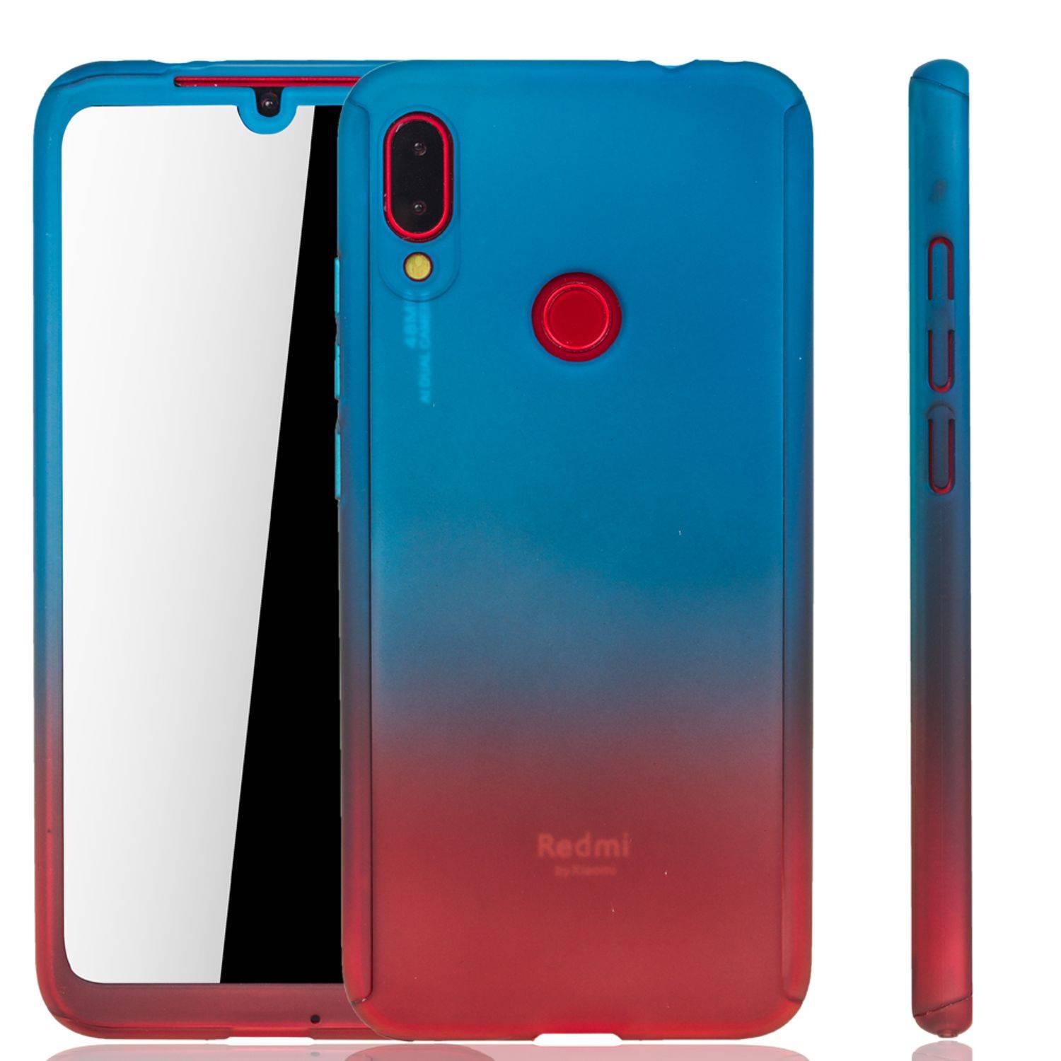 Xiaomi Redmi Note 7 / Redmi Note 7 Pro Handyhülle 360 Grad Schutz Full Cover Mehrfarbig