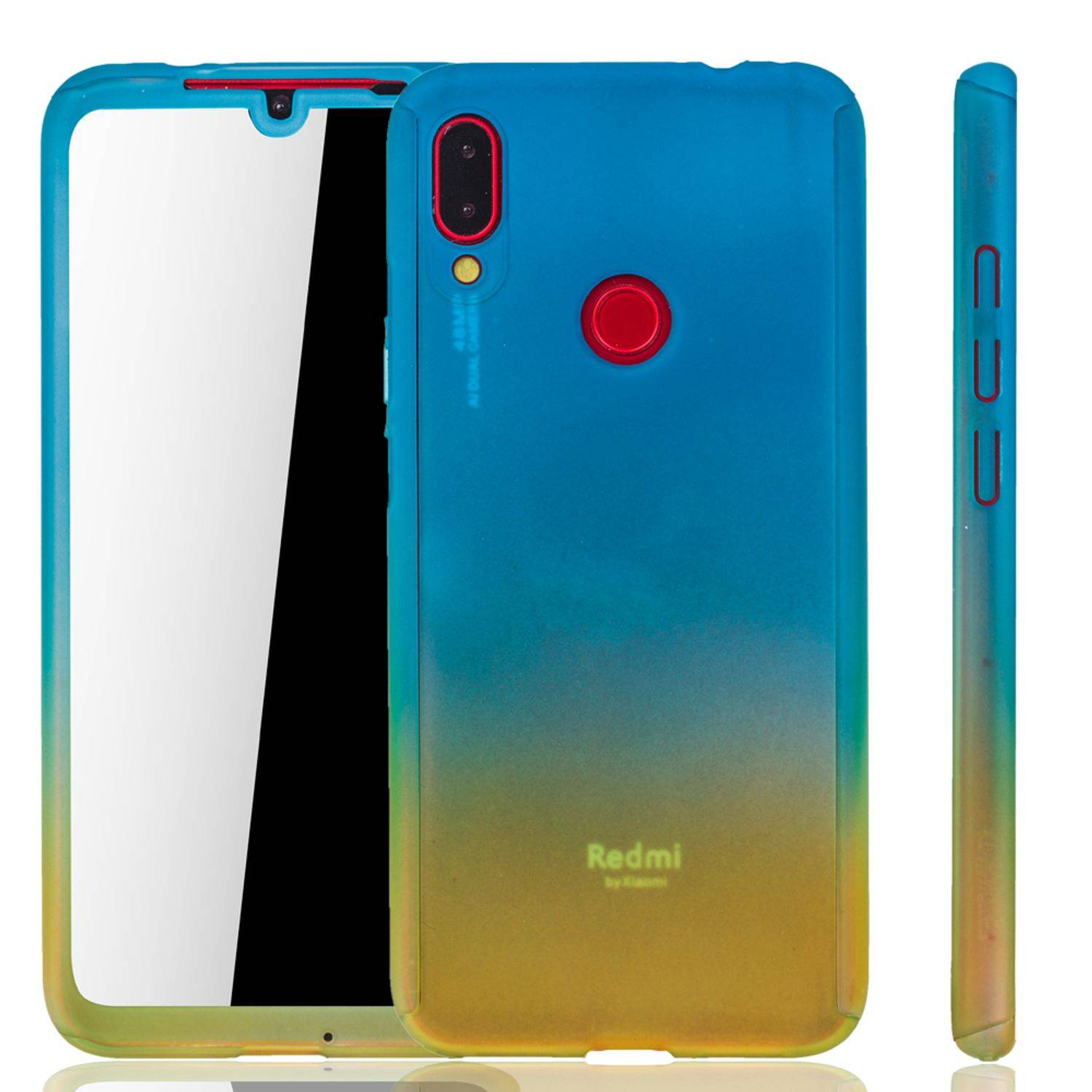 Xiaomi Redmi Note 7 / Redmi Note 7 Pro Handyhülle 360 Grad Schutz Full Cover Mehrfarbig