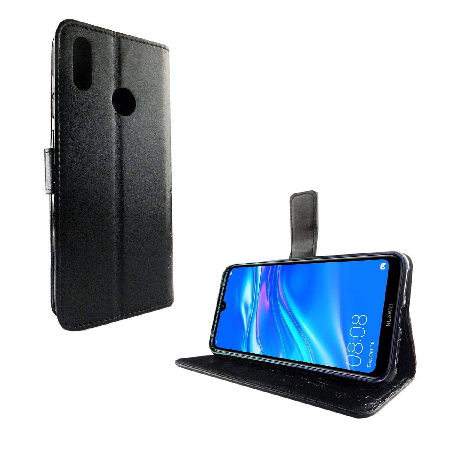 Huawei Y7 (2019) Handyhülle Bookcover Schwarz