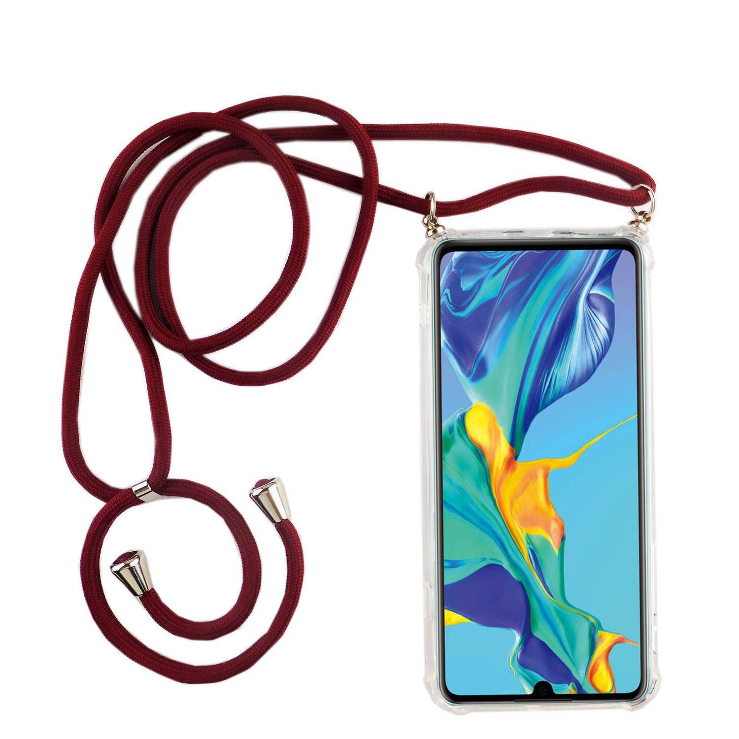 Huawei P30 Handykette Handyhülle Umhängetasche Transparent