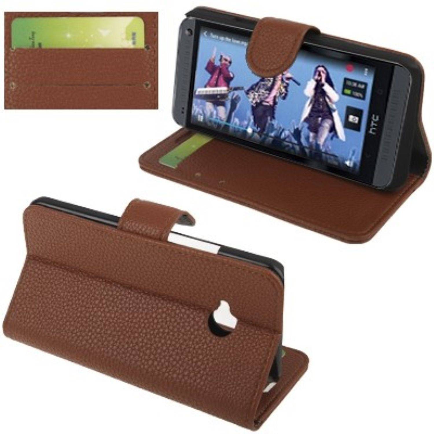 HTC One Handyhülle Backcover Braun