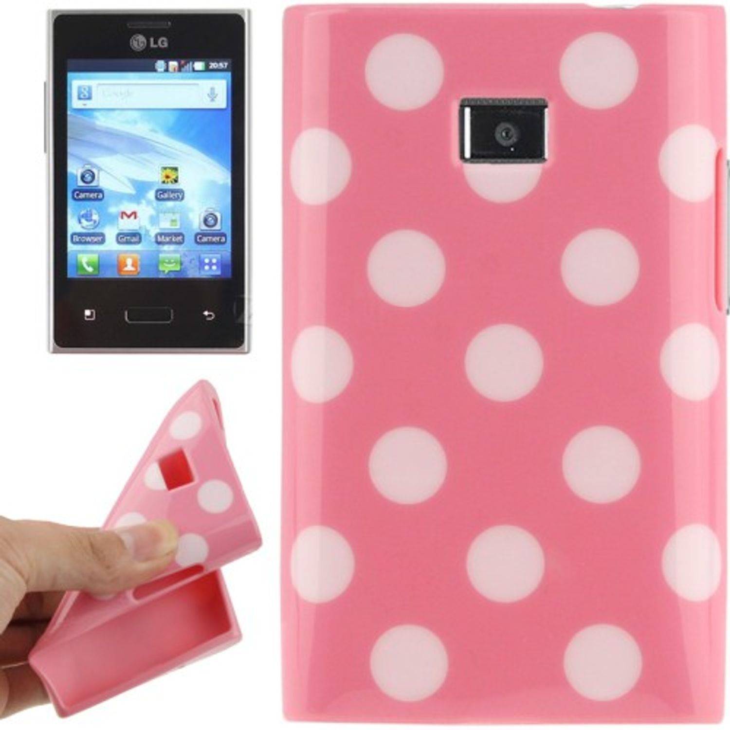 LG Optimus L3 Handyhülle Backcover Rosa