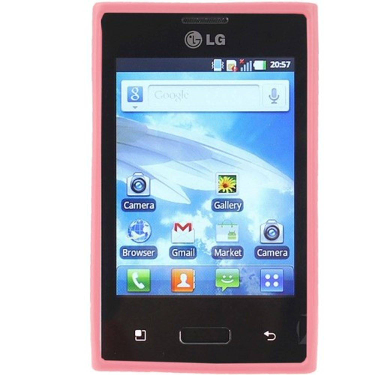 LG Optimus L3 Handyhülle Backcover Rosa