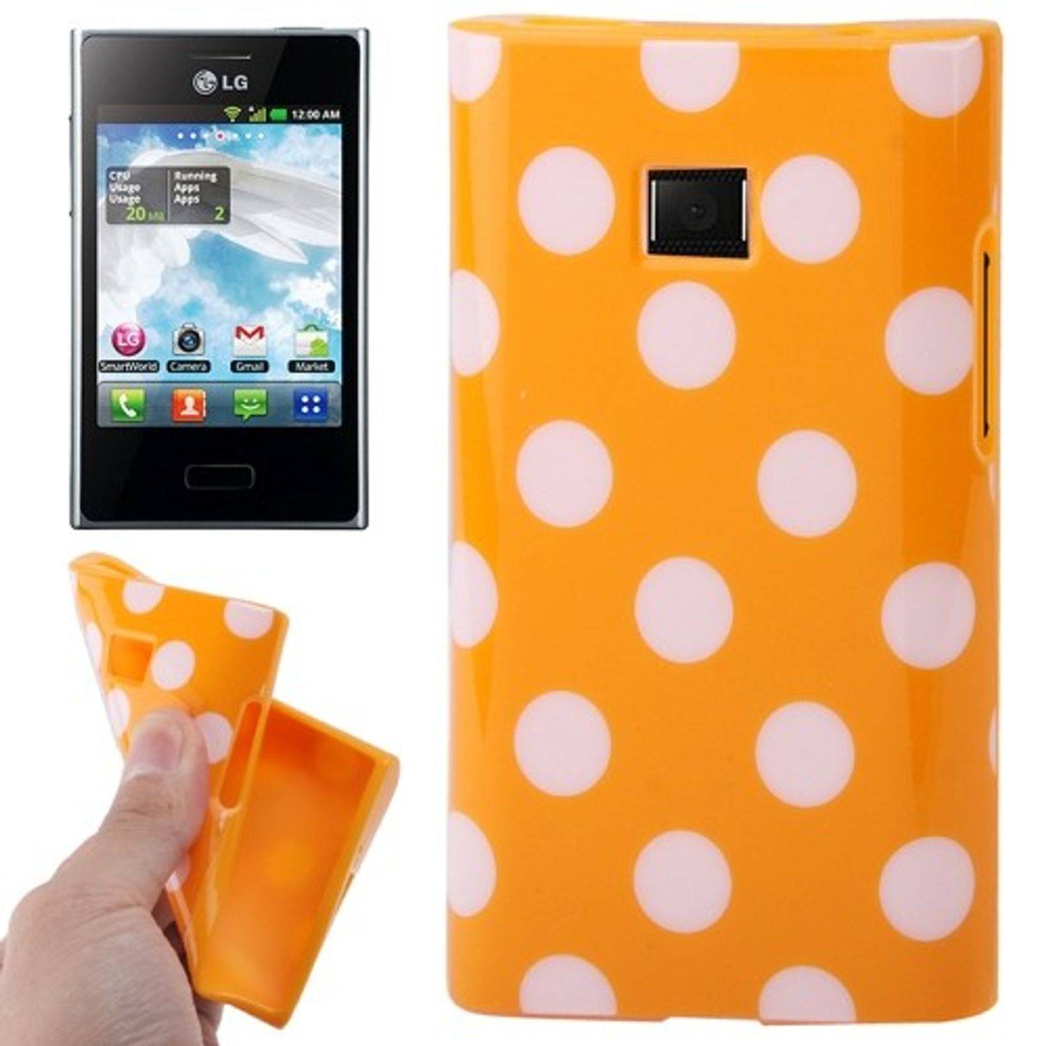 LG Optimus L3 Handyhülle Backcover Orange