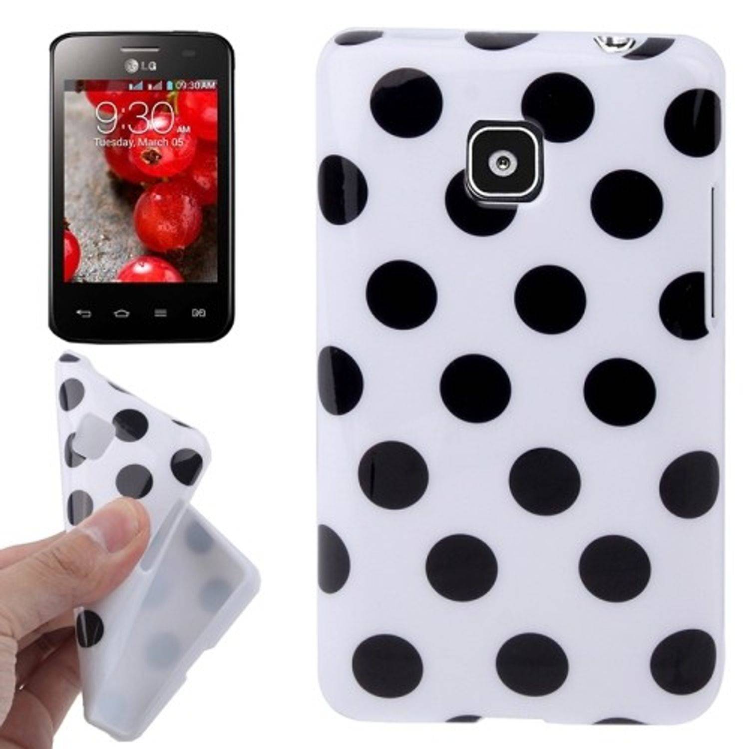 LG Optimus L3 II E430 Handyhülle Backcover Weiß