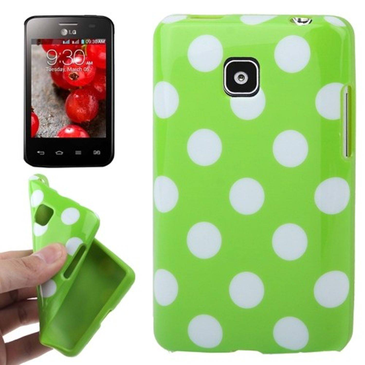 LG Optimus L3 II E430 Handyhülle Backcover Grün
