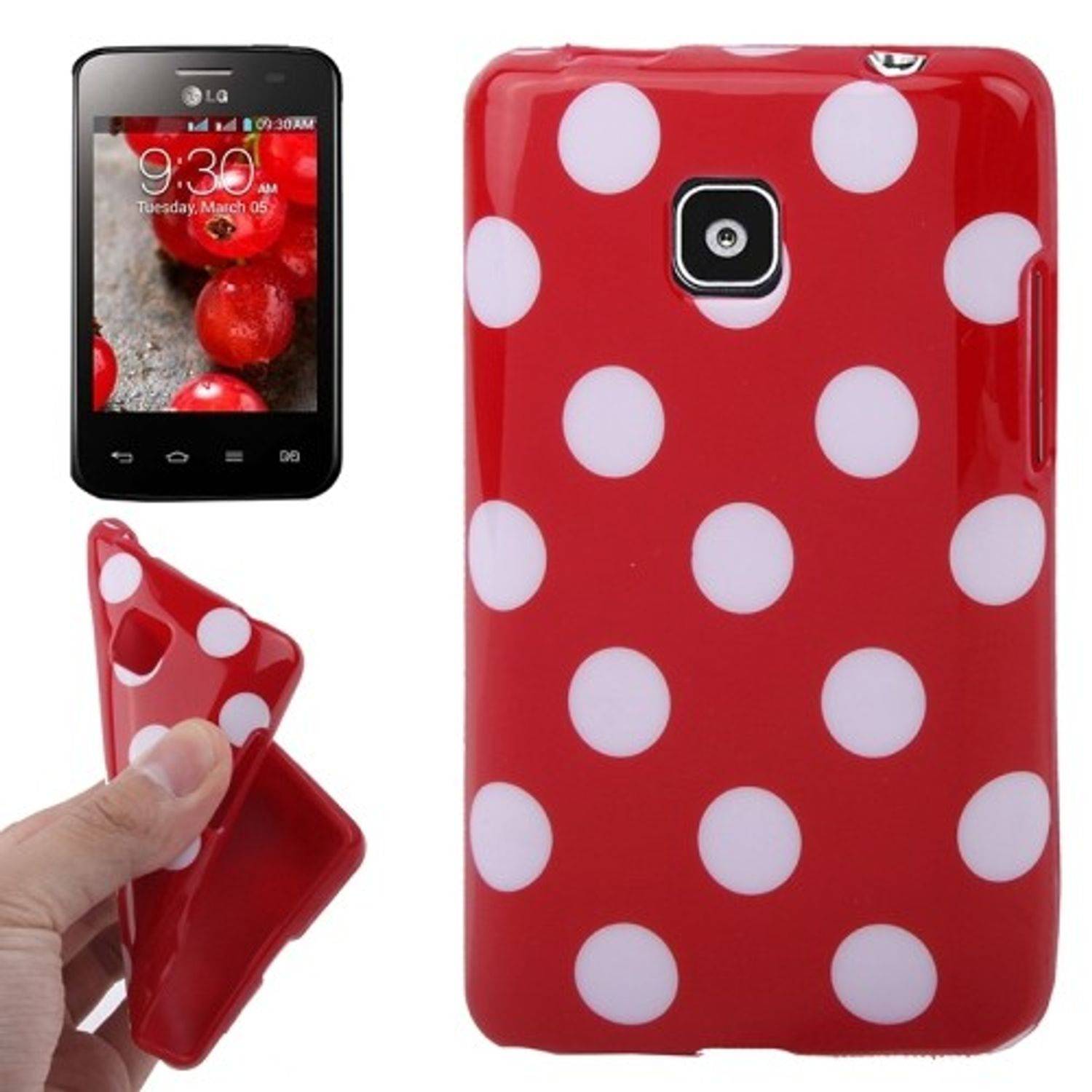LG Optimus L3 II E430 Handyhülle Backcover Rot