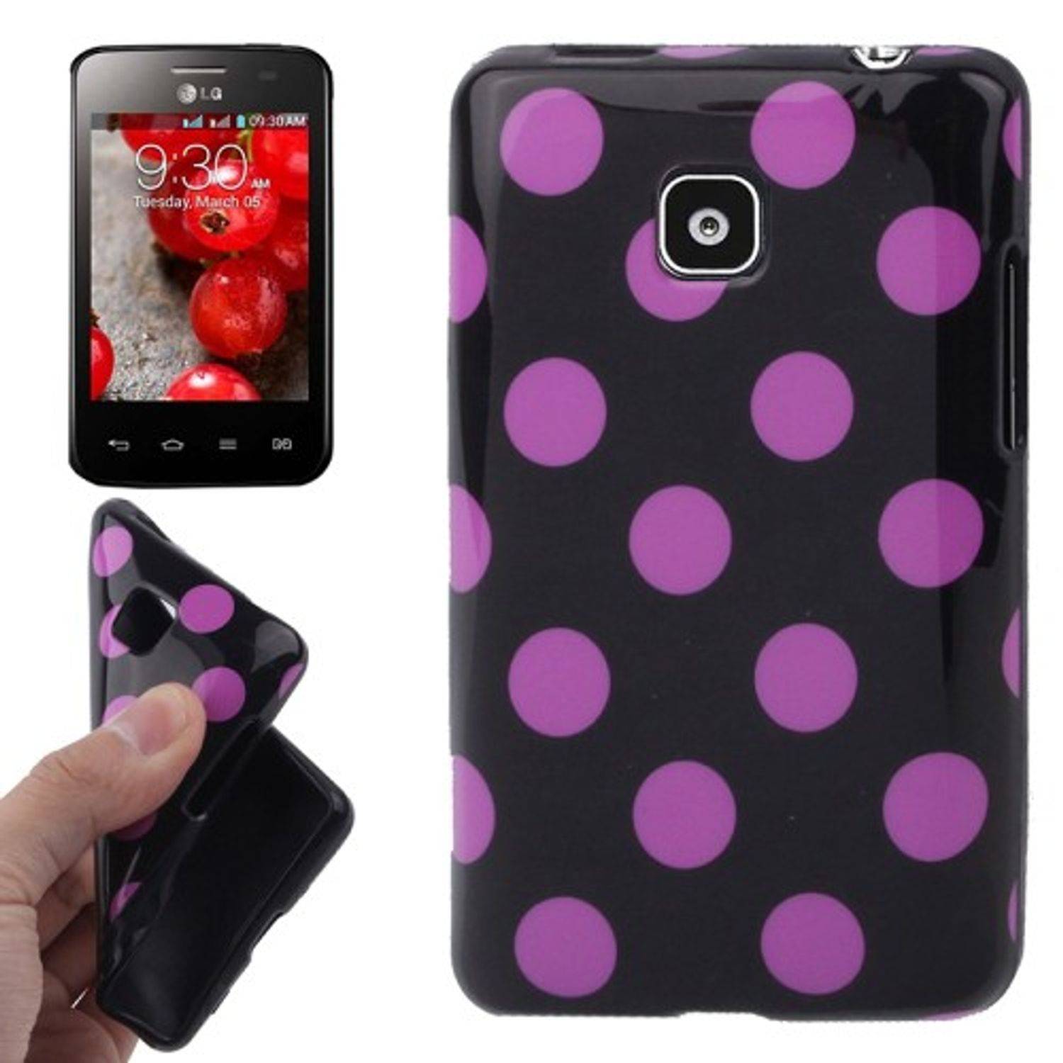 LG Optimus L3 II E430 Handyhülle Backcover Schwarz