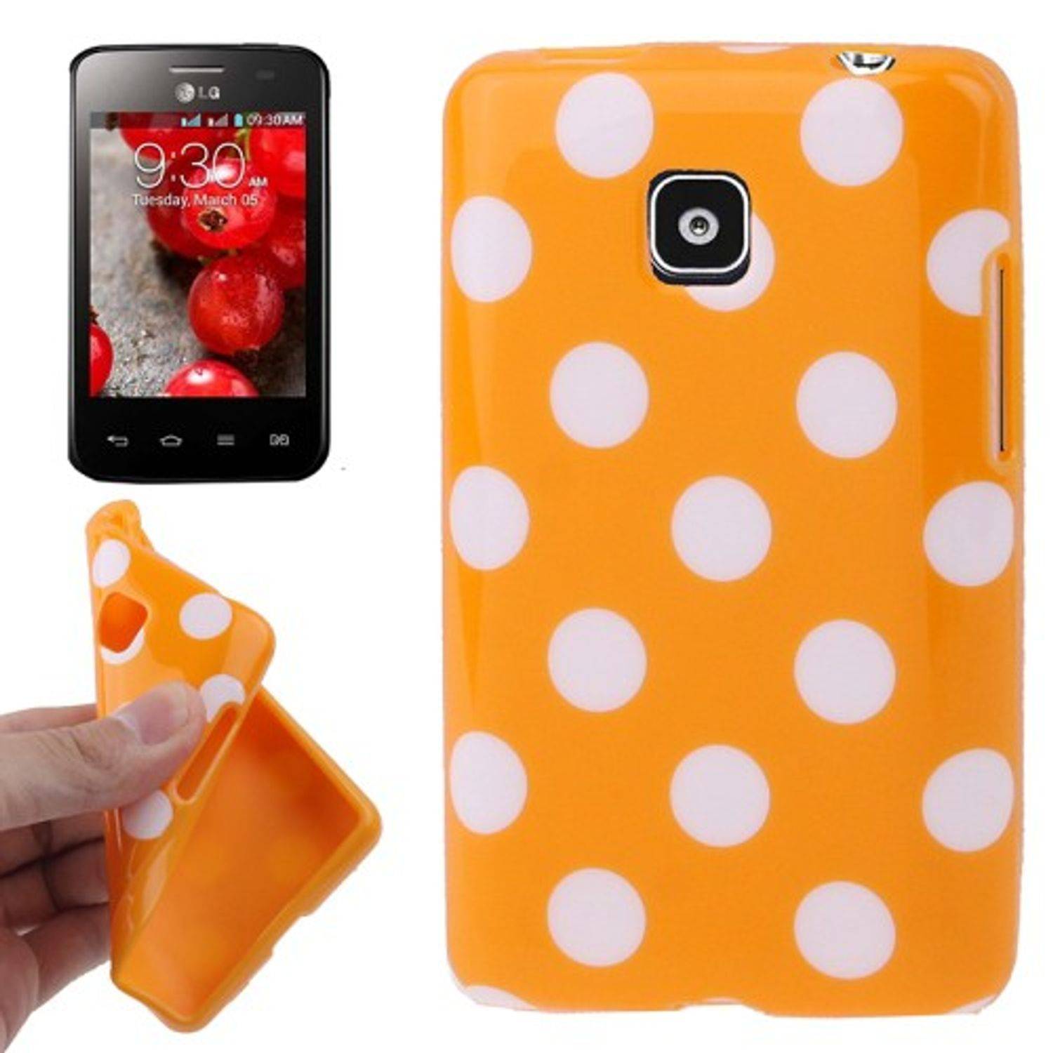 LG Optimus L3 II E430 Handyhülle Backcover Orange