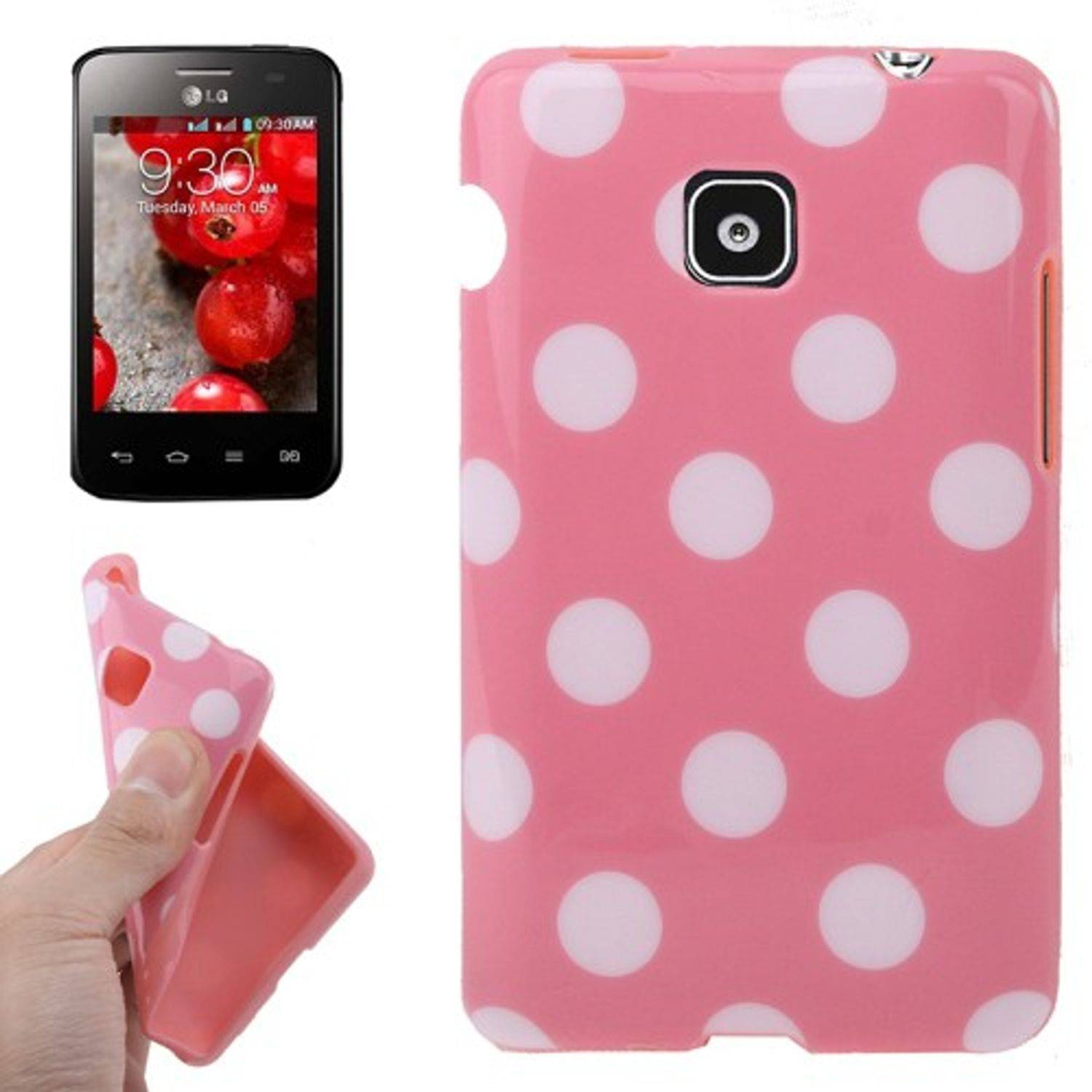LG Optimus L3 II E430 Handyhülle Backcover Rosa