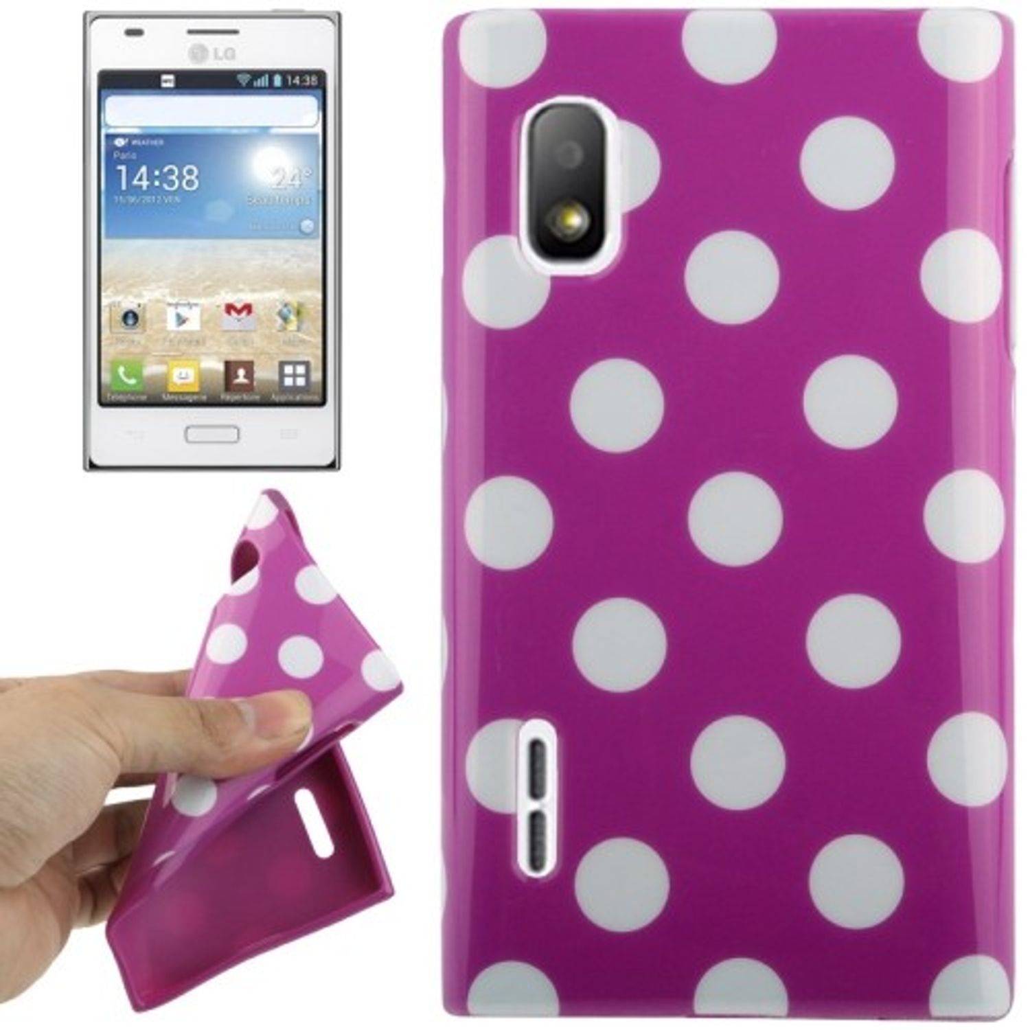 LG Optimus L5 E612 Handyhülle Backcover Violett