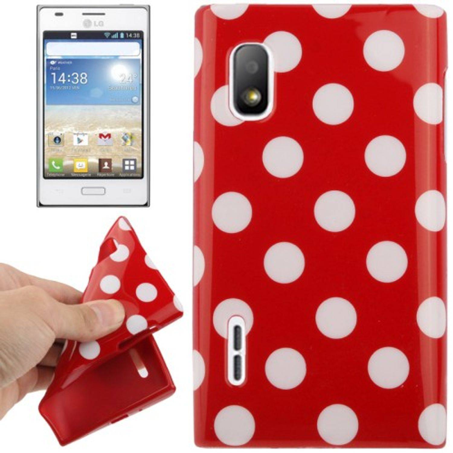 LG Optimus L5 E612 Handyhülle Backcover Rot
