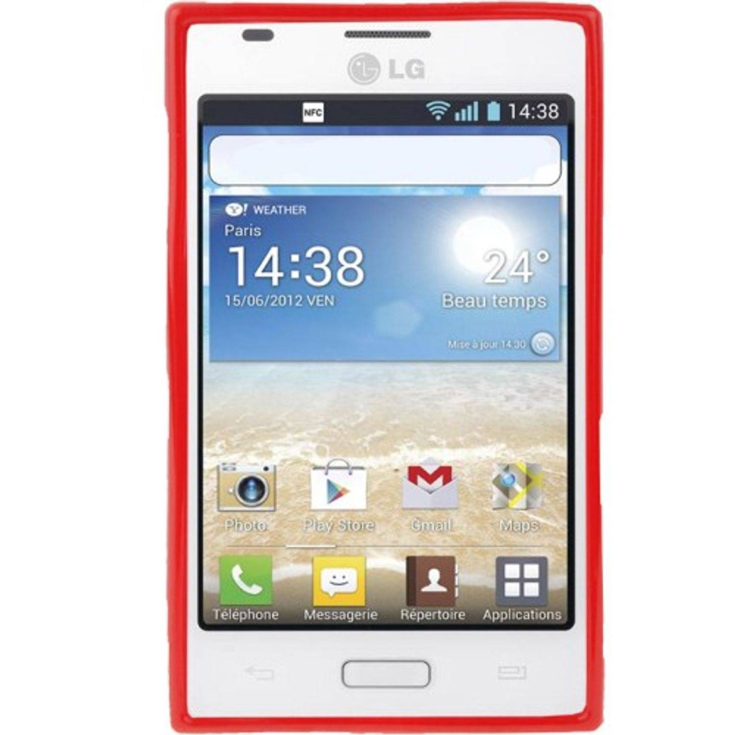 LG Optimus L5 E612 Handyhülle Backcover Rot