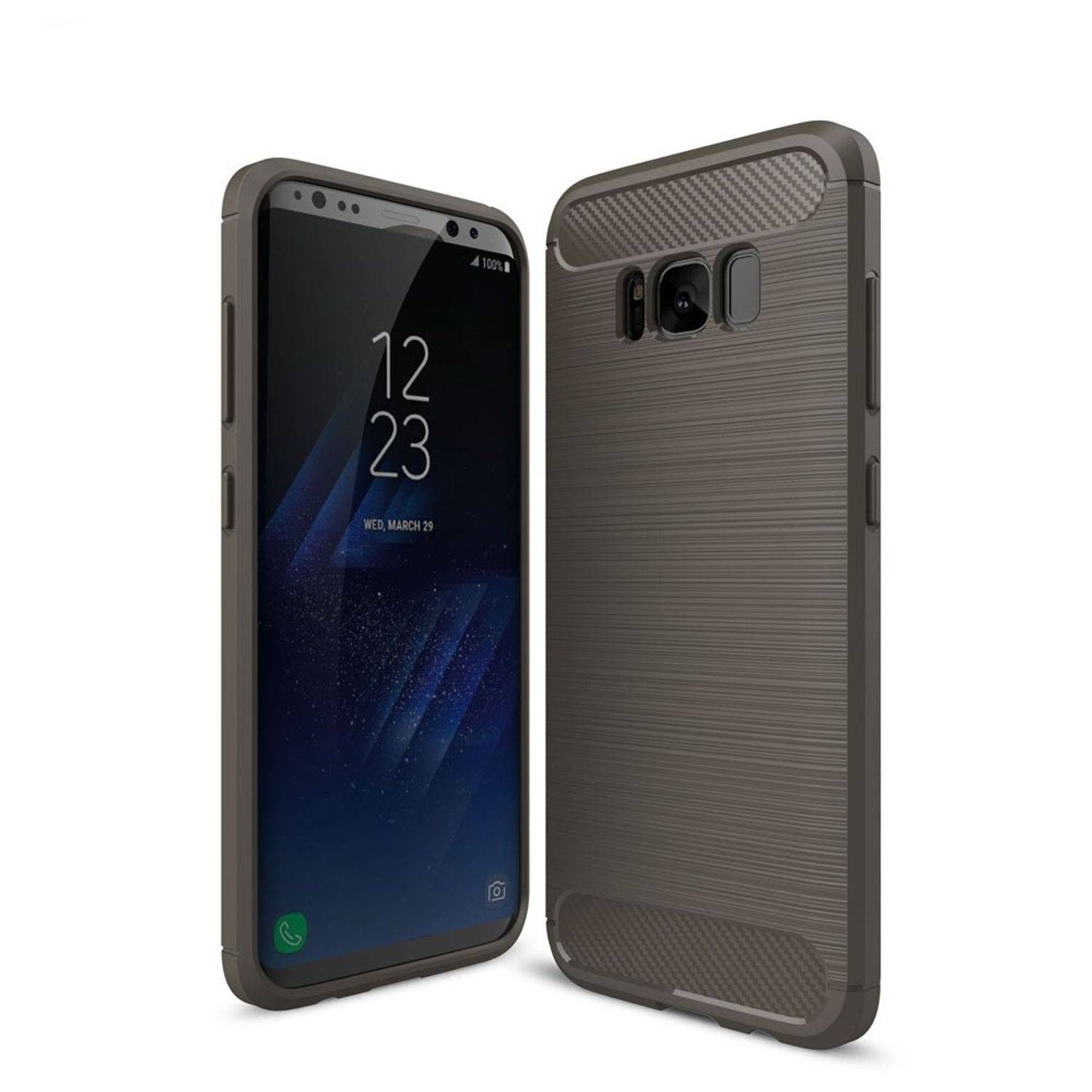 Samsung Galaxy S8 Handyhülle Carbon Optik Backcover Grau