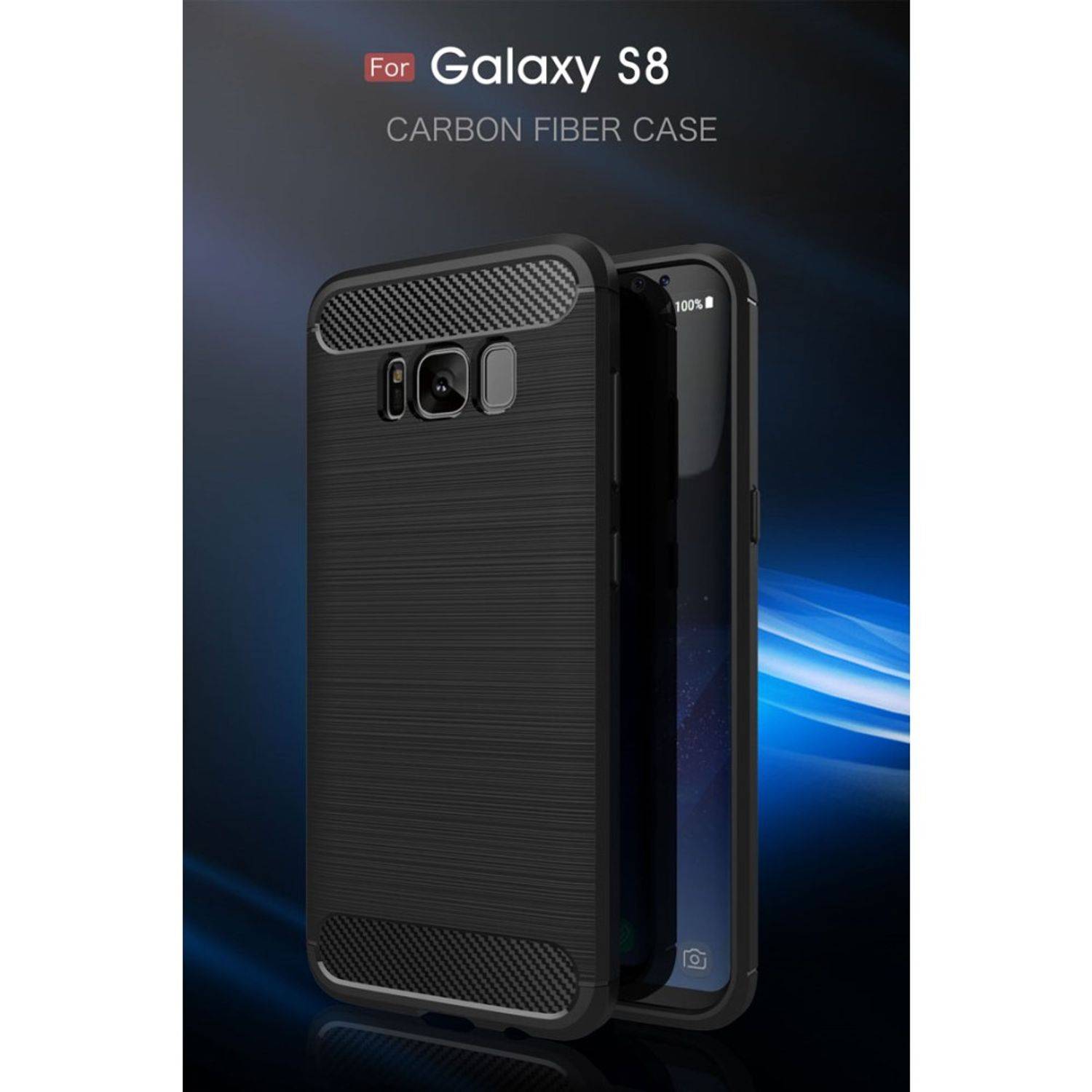 Samsung Galaxy S8 Handyhülle Carbon Optik Backcover Grau