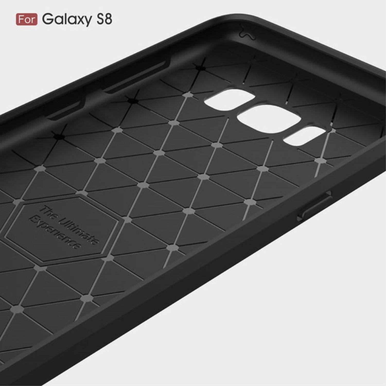 Samsung Galaxy S8 Handyhülle Carbon Optik Backcover Grau