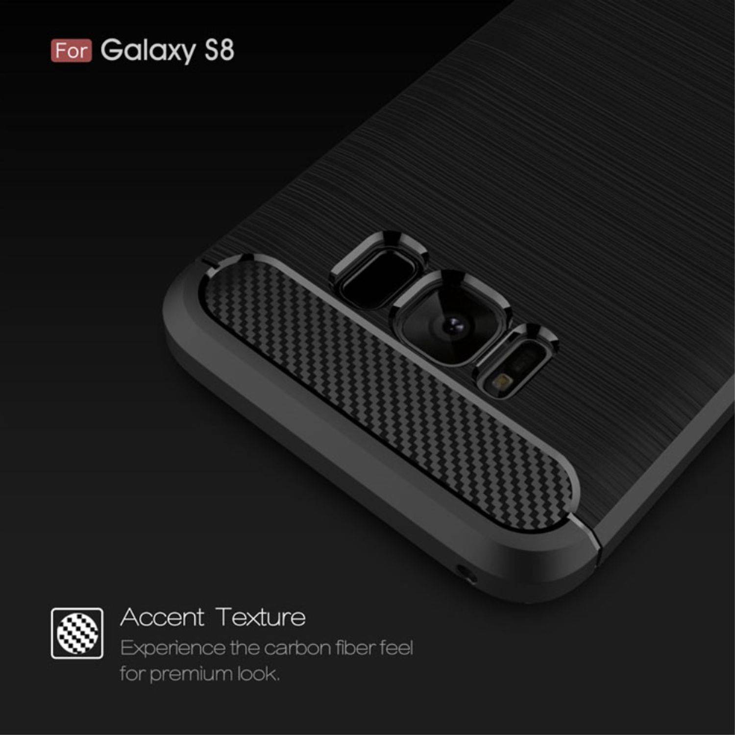 Samsung Galaxy S8 Handyhülle Carbon Optik Backcover Grau