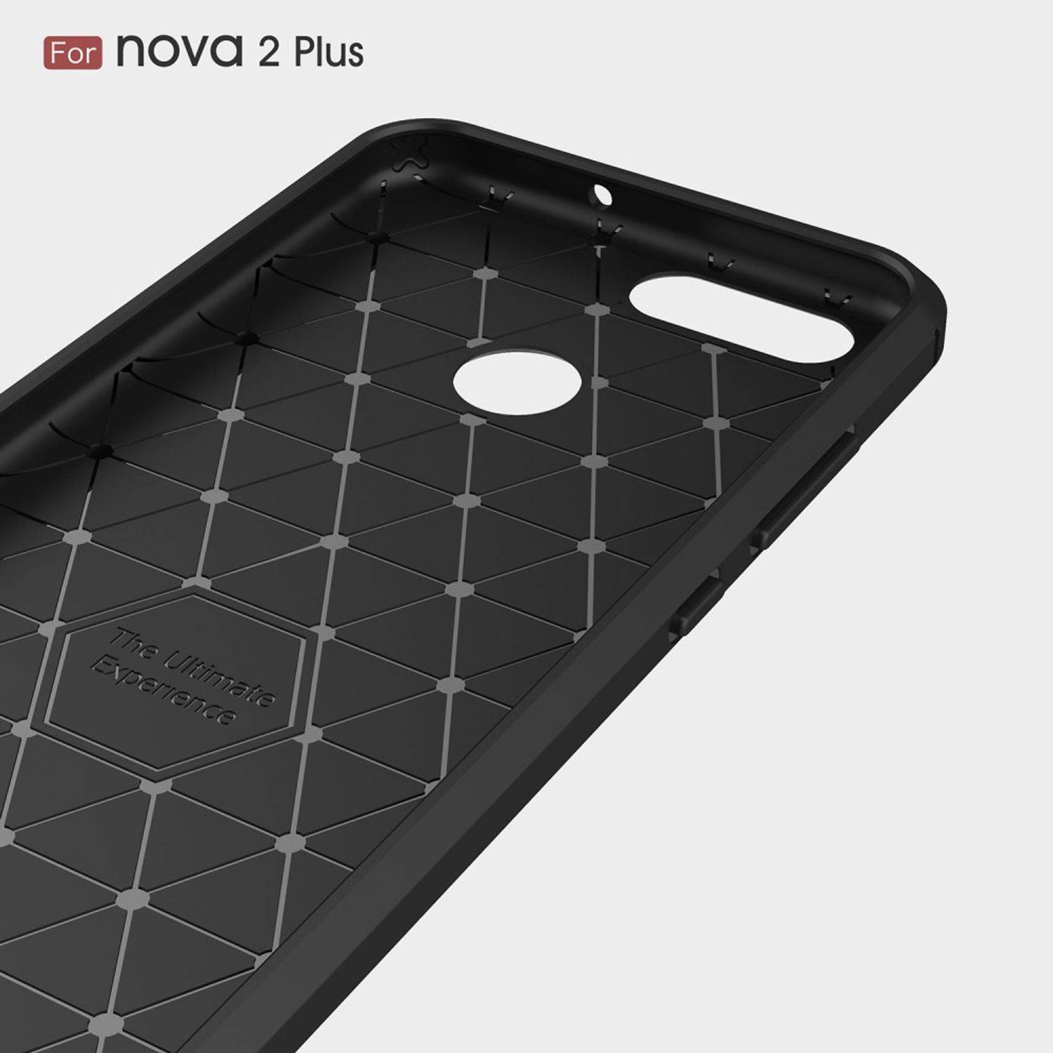Huawei Nova 2 Plus Handyhülle Carbon Optik Backcover Blau