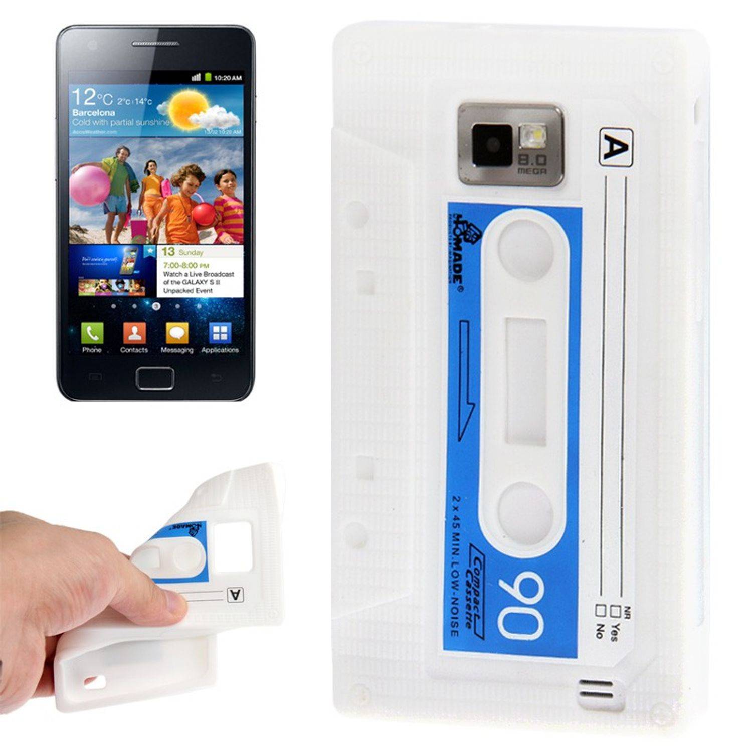 Samsung Galaxy S2 i9100 Handyhülle Backcover Weiß