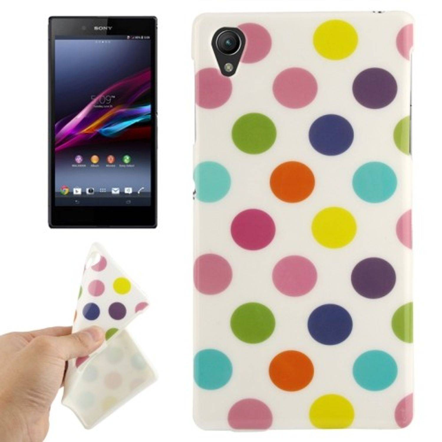 Sony Xperia Z1 Handyhülle Backcover Weiß