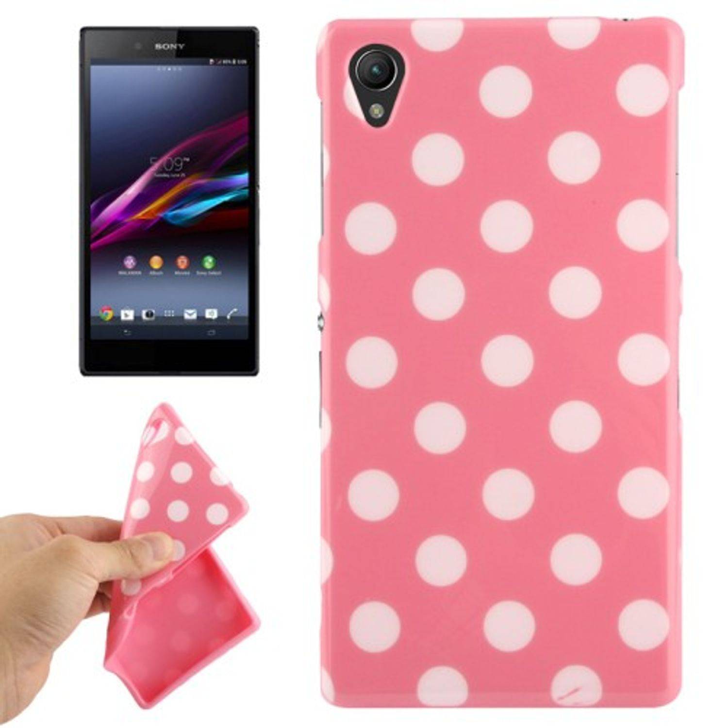 Sony Xperia Z1 Handyhülle Backcover Rosa